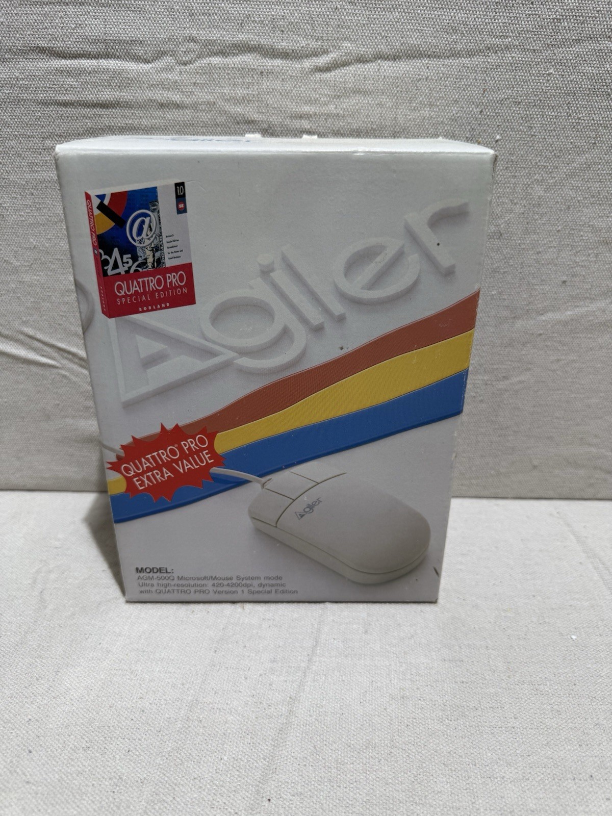 Vintage Agiler Serial Mouse Quattro Pro Bundle DOS Floppy Disks Complete