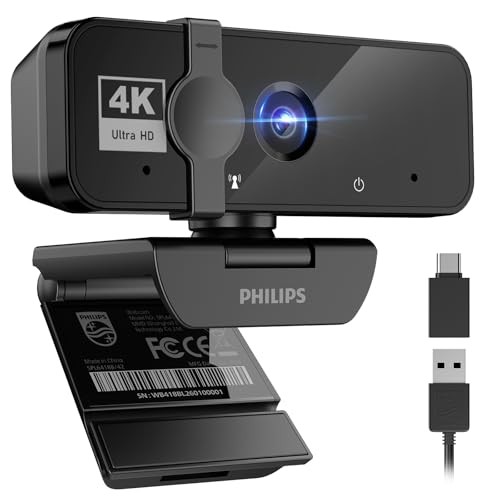 [Domestic Genuine Product] PHILIPS 4K UHD Webcam 8MP 1080P@30FPS Automatic Light