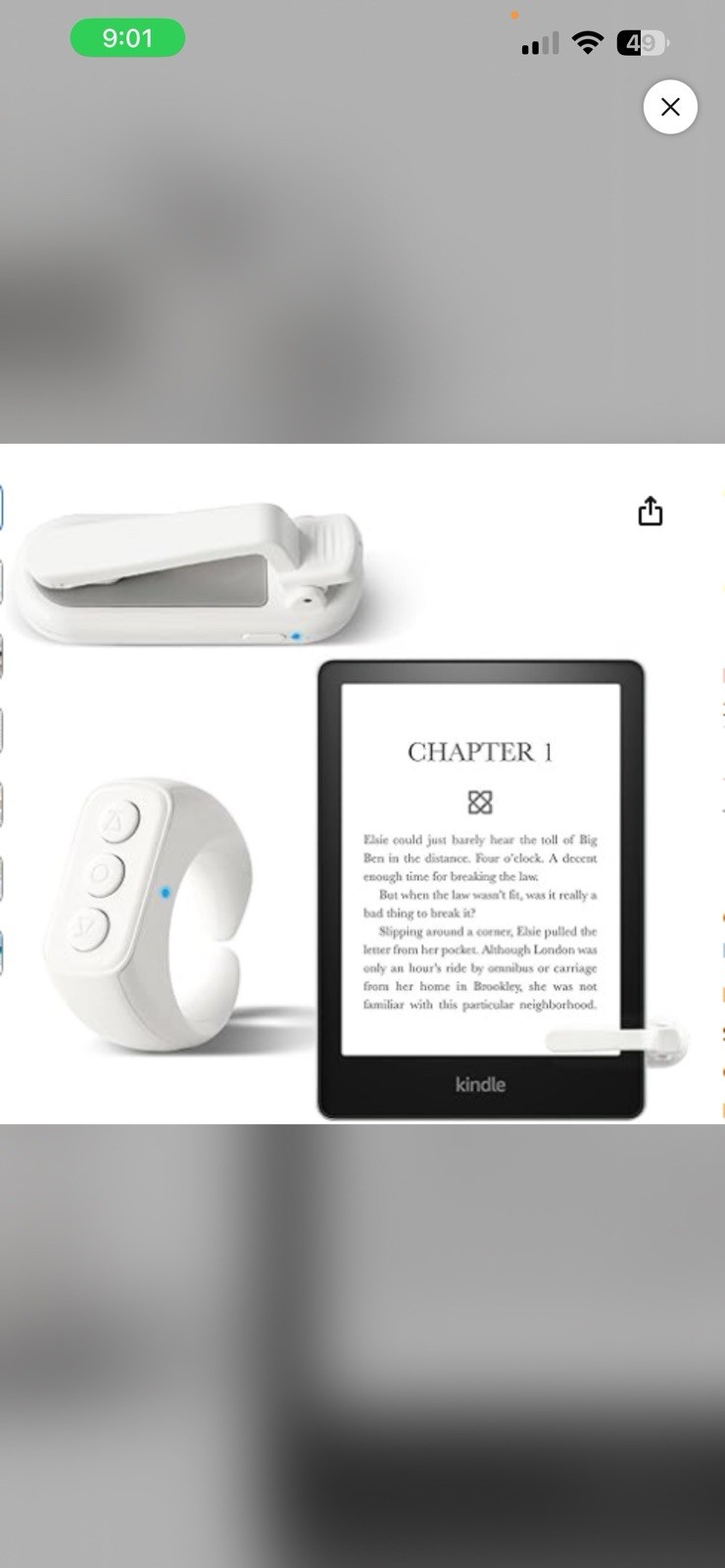CKG 2-in-1 Kindle Page Turner for Kindle Tablets/eBooks, Type-C, White
