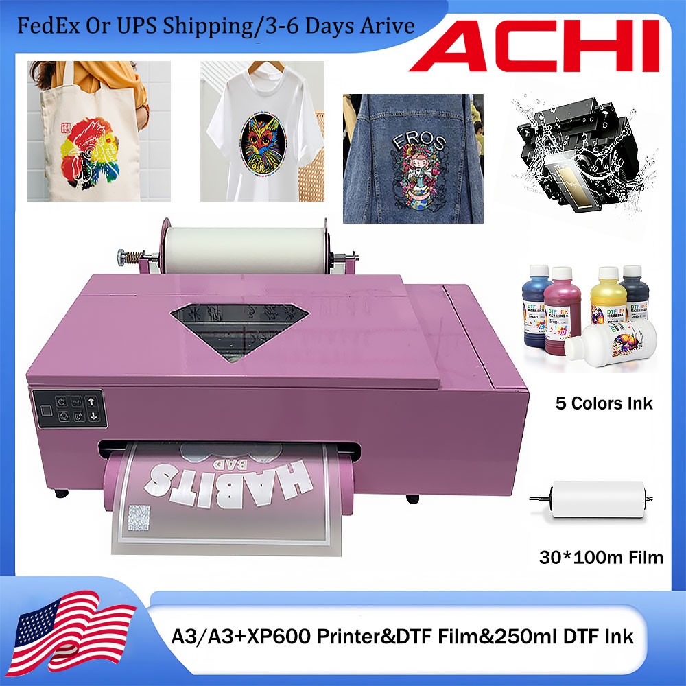 A3/A3+DTF Printer XP600 Direct to Film Tshirt Flatbed Heat Transfer&250ml Ink