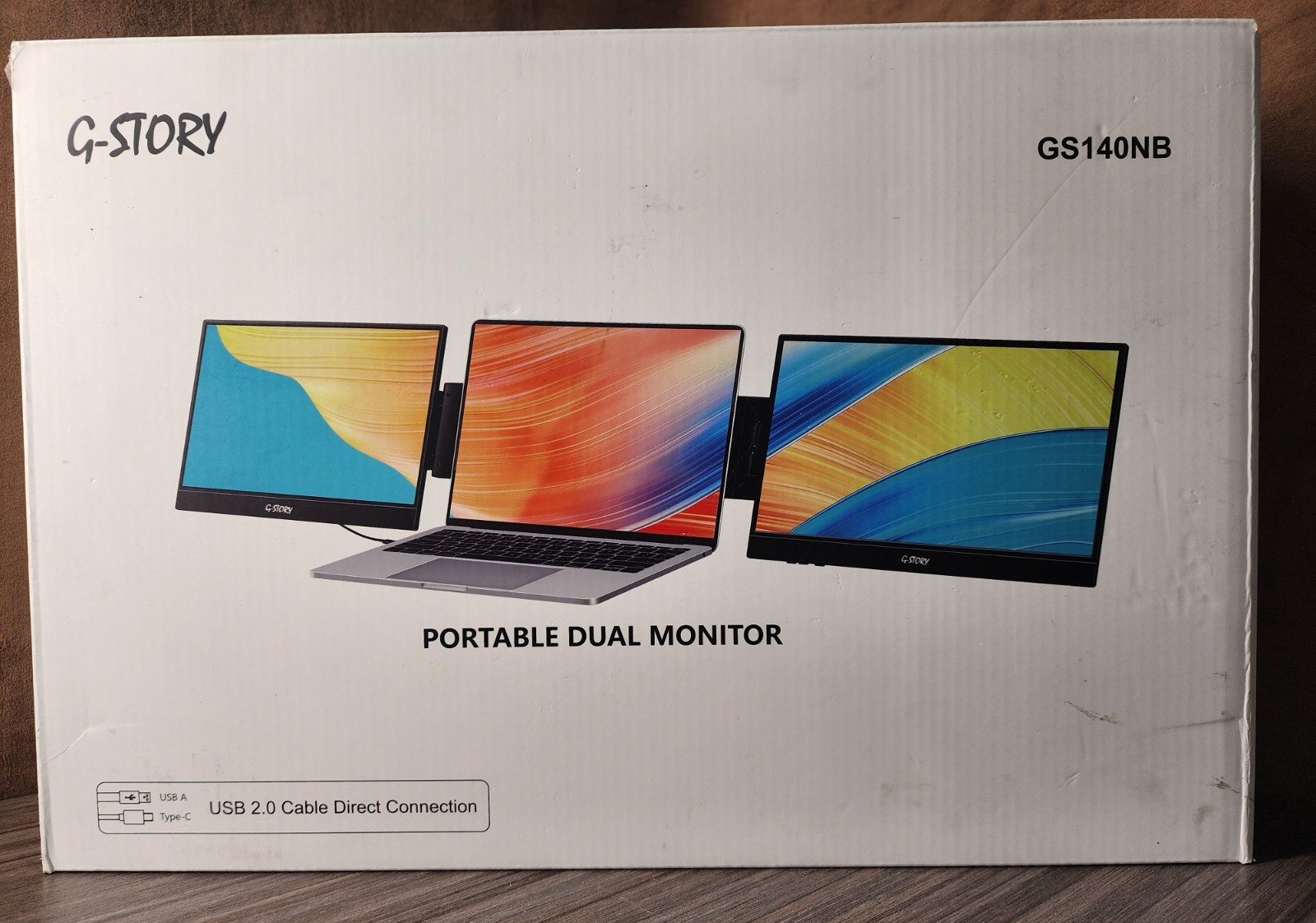 G-STORY GS140NB 14" FHD 1080P Dual Laptop Screen Extender Triple Monitor
