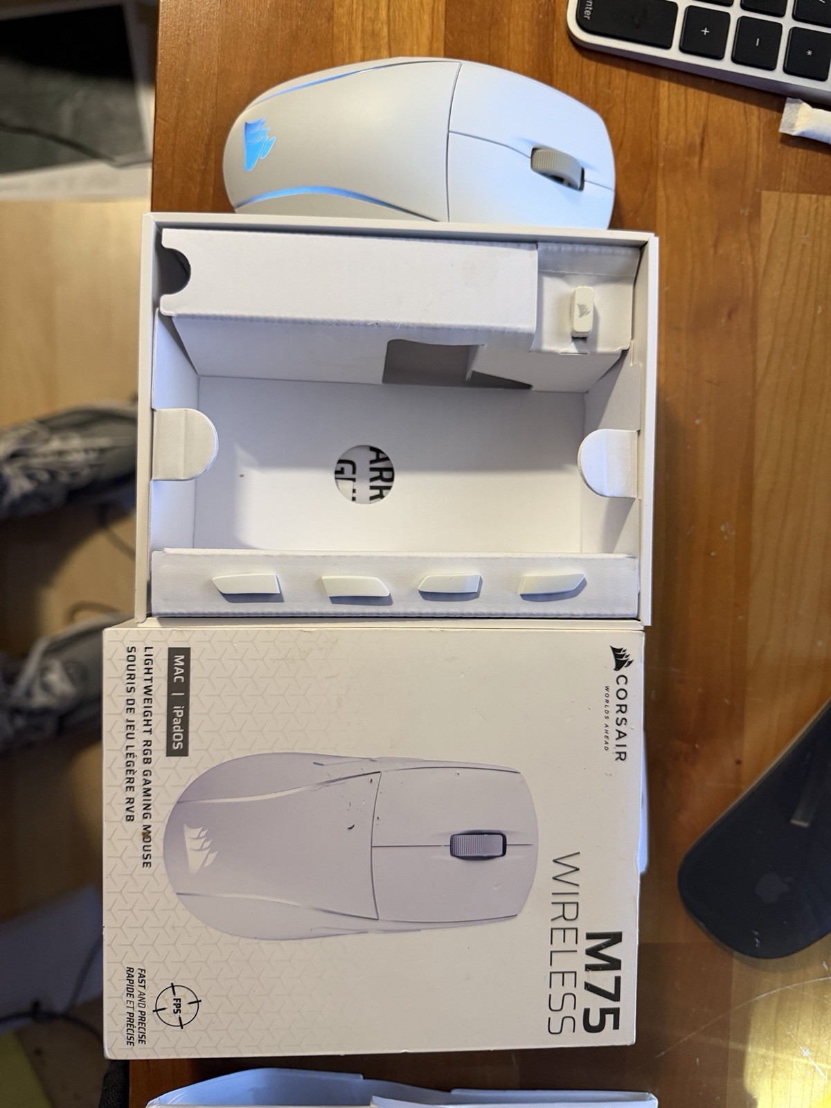Corsair M75 Air Wireless Gaming Mouse Lightweight White - OEM box included