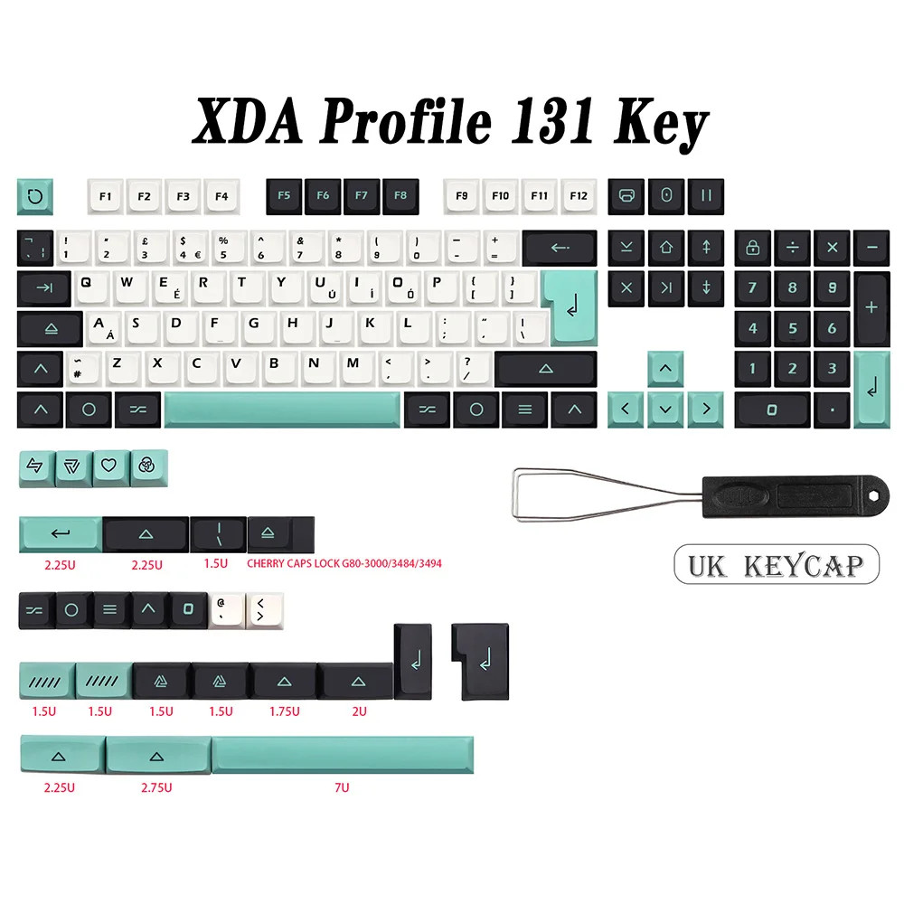 Geoma XDA PBT Keycaps 129 Keys Dye-Sub Japanese Korean German French Spanish