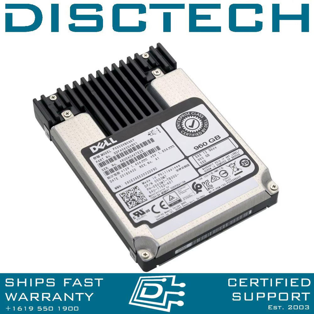Dell 503M7 / 0503M7 Toshiba PX05SVB096Y 960GB 2.5" 12Gbps SAS MLC Mixed Use SSD