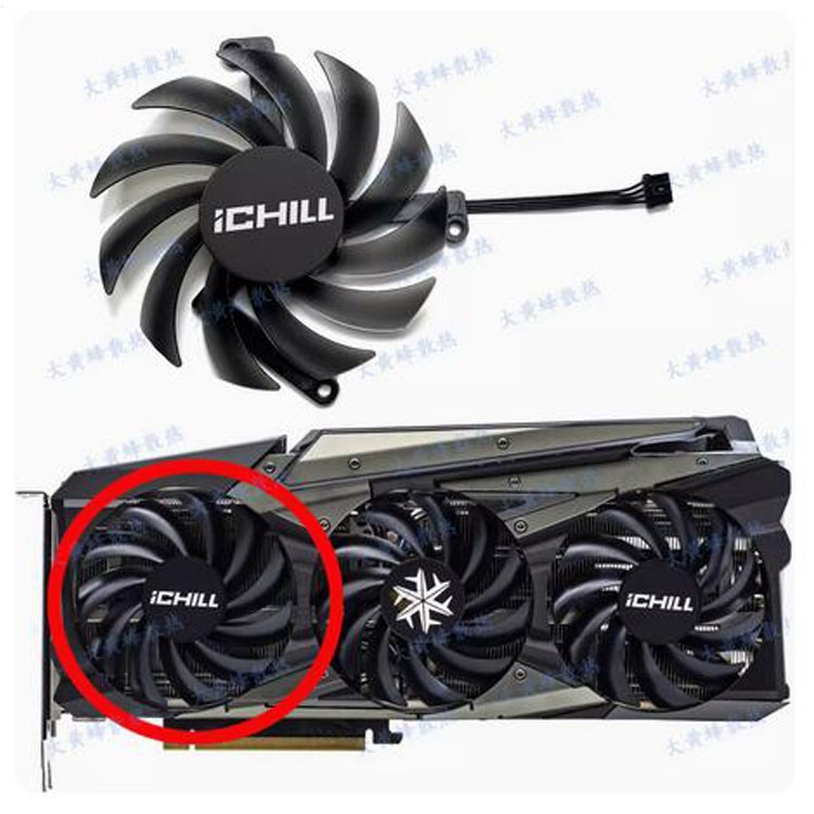 For INNO3D RTX3070ti 3070 3060ti 3060 ICHILL X3X4 Ice Dragon Graphics Card Fan ~
