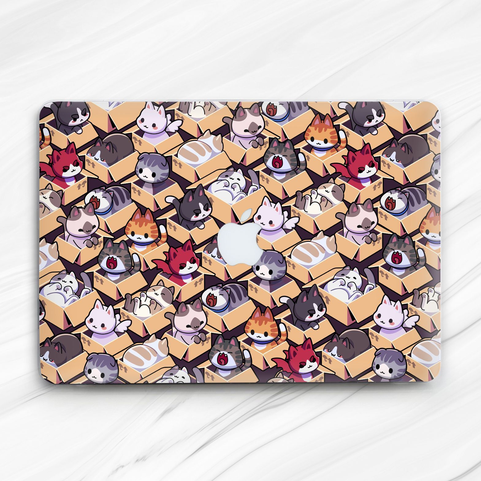 Cute Cats In Boxes Kawaii Animal Hard Case For Macbook Air 13 15 Pro 16 14 Neo