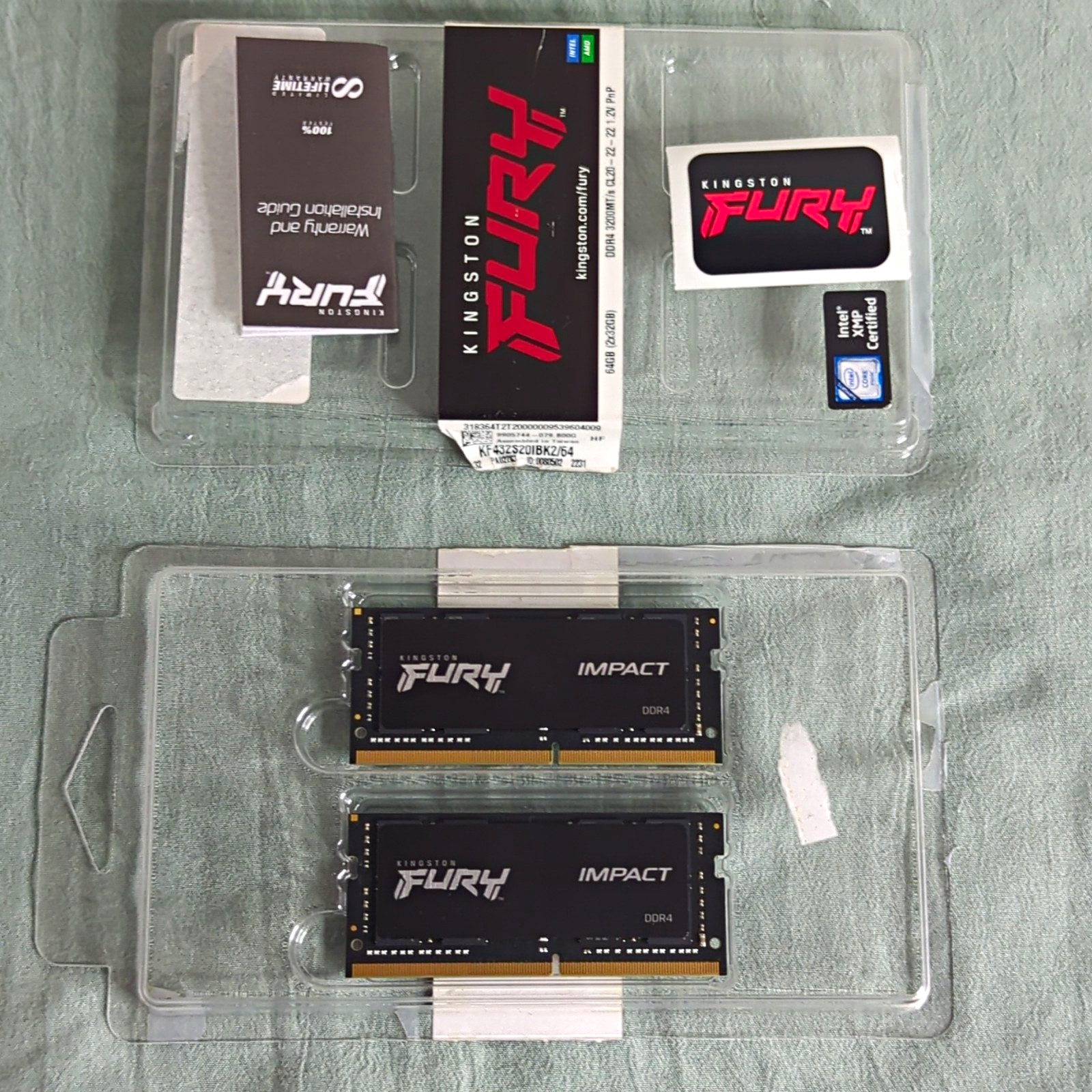 Kingston FURY Impact 64GB (2x32GB) DDR4-3200 SO-DIMM RAM KF432S20IBK2/64