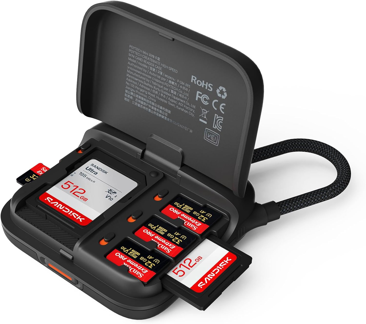 Mini SD Card Reader Case, 2-In-1 UHS-II SD 4.0/Micro SD Card Reader