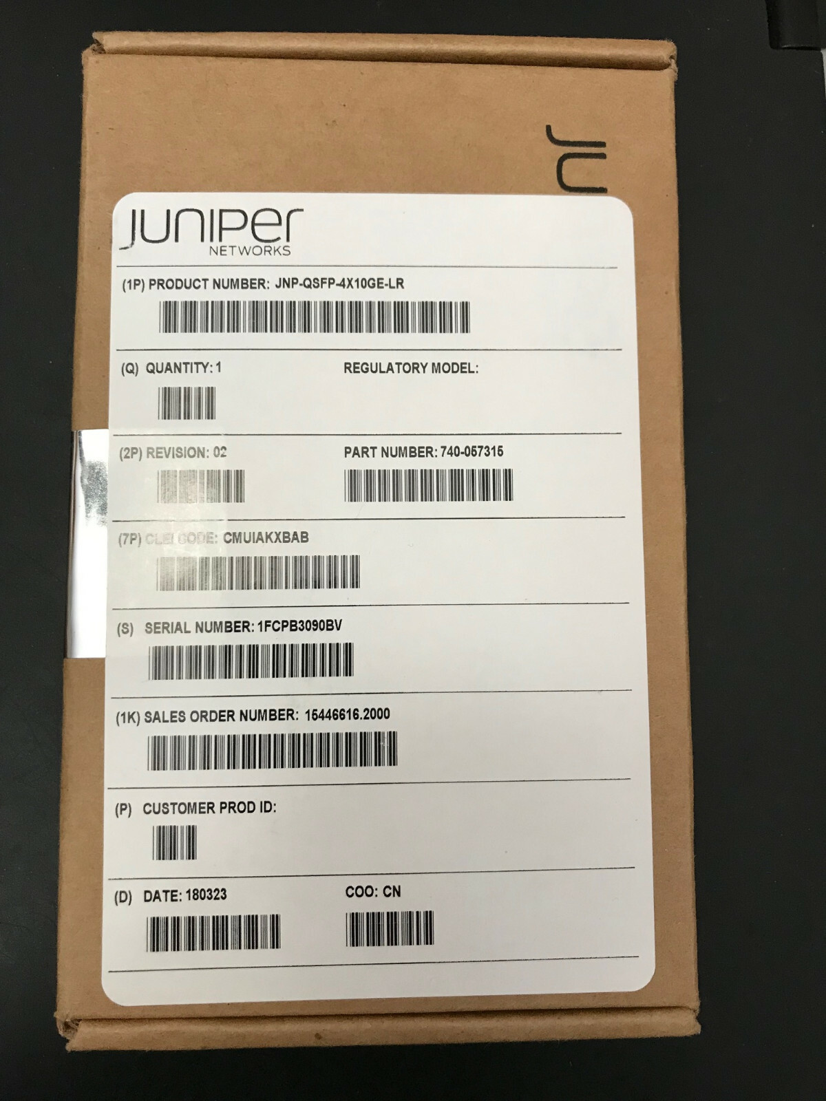 Juniper JNP-QSFP-4X10GE-LR 740-057315 QSFP+4x10GBASE LR 4x10GBASE New sealed 