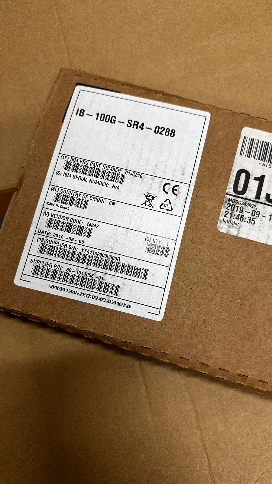 01JC316 / IB-100G-SR4-0288 / 57-1000326-01 / XBR-100G-SR Brocade