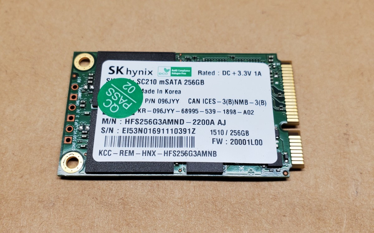 256GB SKhynix SC210 HFS256G3AMND-2200A AJ mSATA SSD | Tested