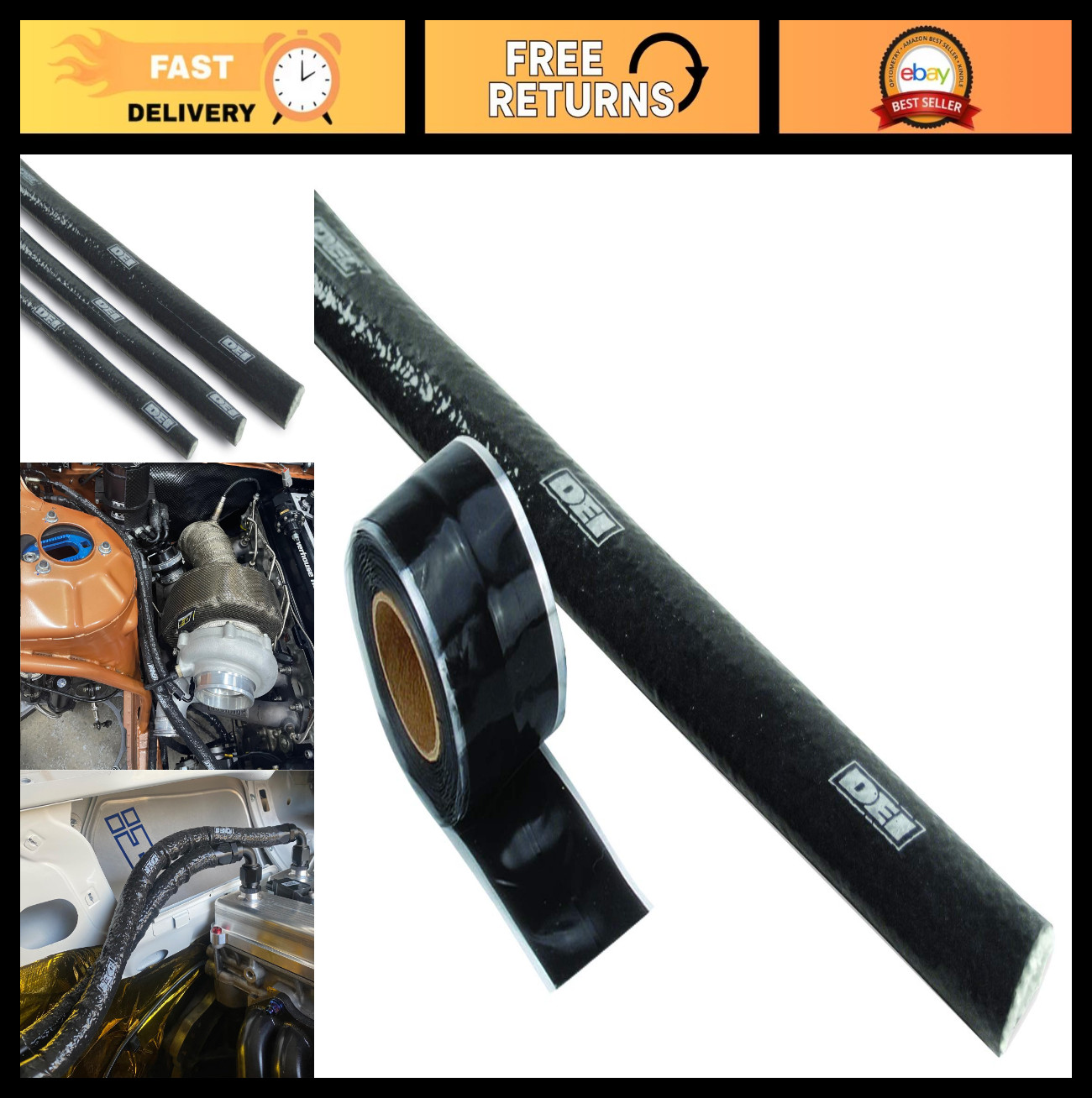 High-Temperature Fire Sleeve 5/8" I.D. x 100ft - Heat Resistant Insulation Wrap