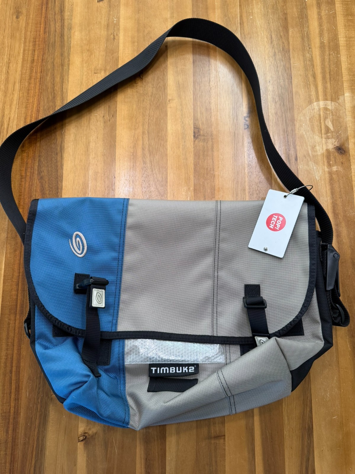 Timbuk2 x PopTech Limited Edition Messenger Bag Gray Blue Rare Vintage
