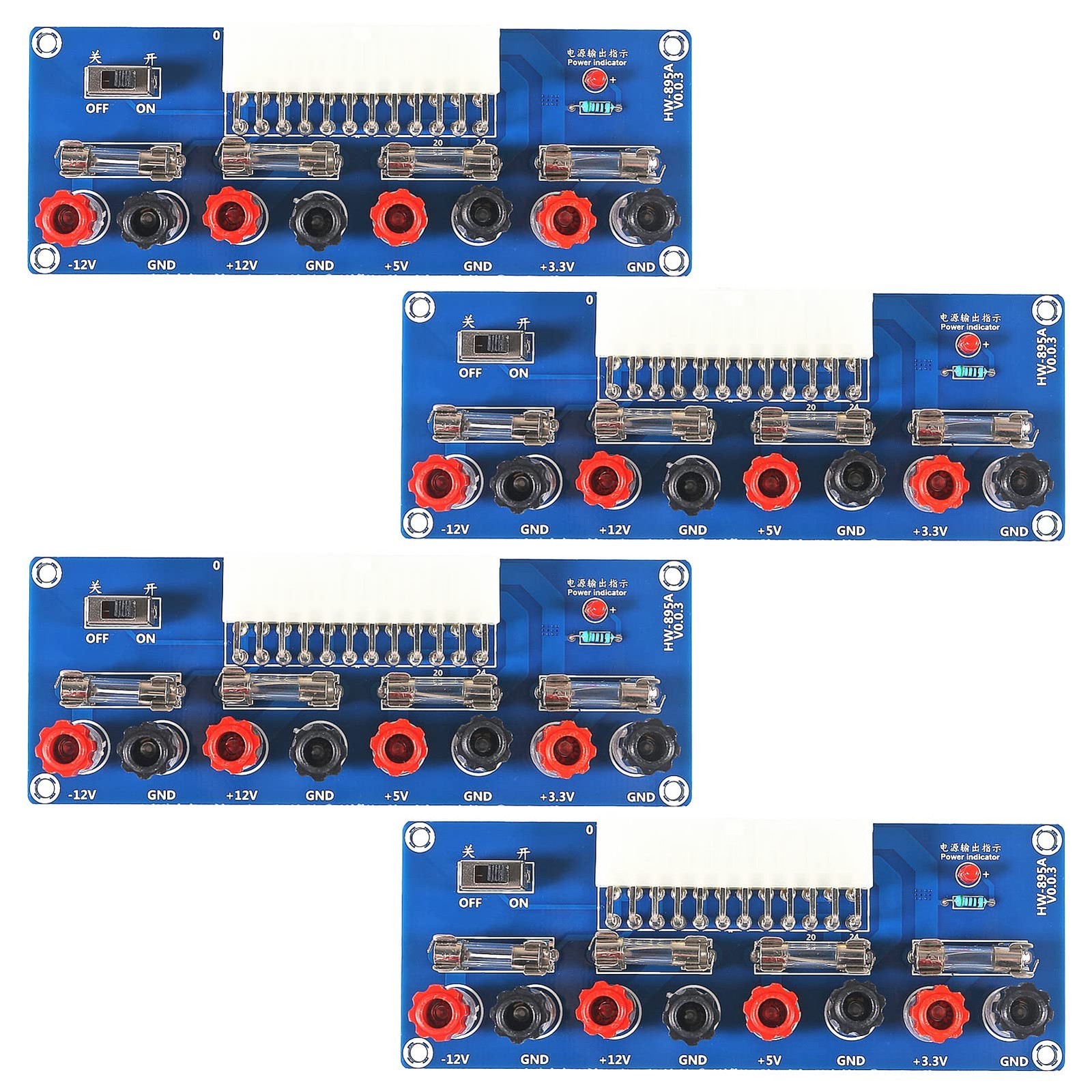 4pcs XH-M229 24 Pin Benchtop Power Board Computer ATX Power Supply Breakout A...