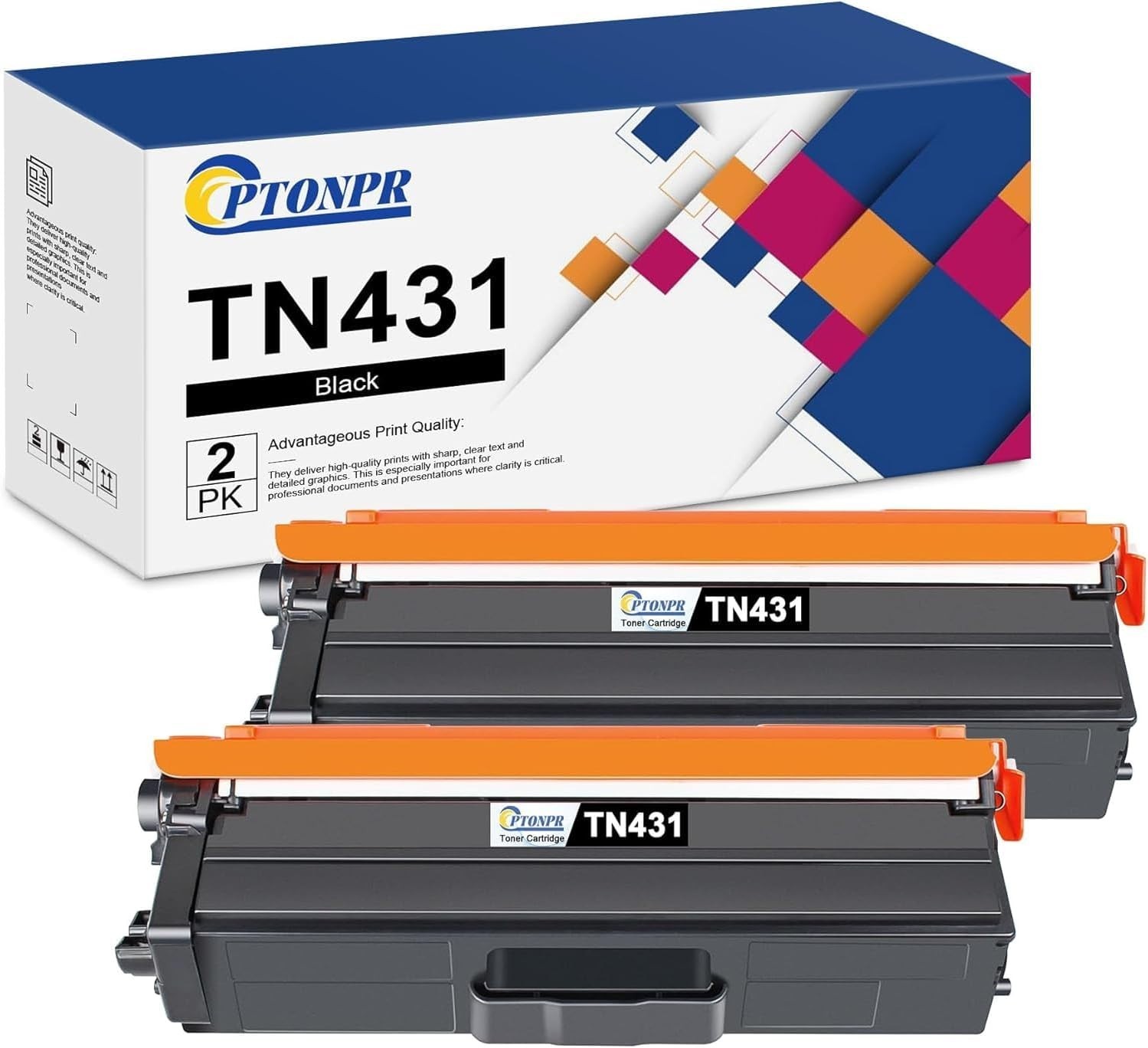 TN431 Black Toner Cartridges 2-Piece Brother MFC-L8900cdw BN Compatible