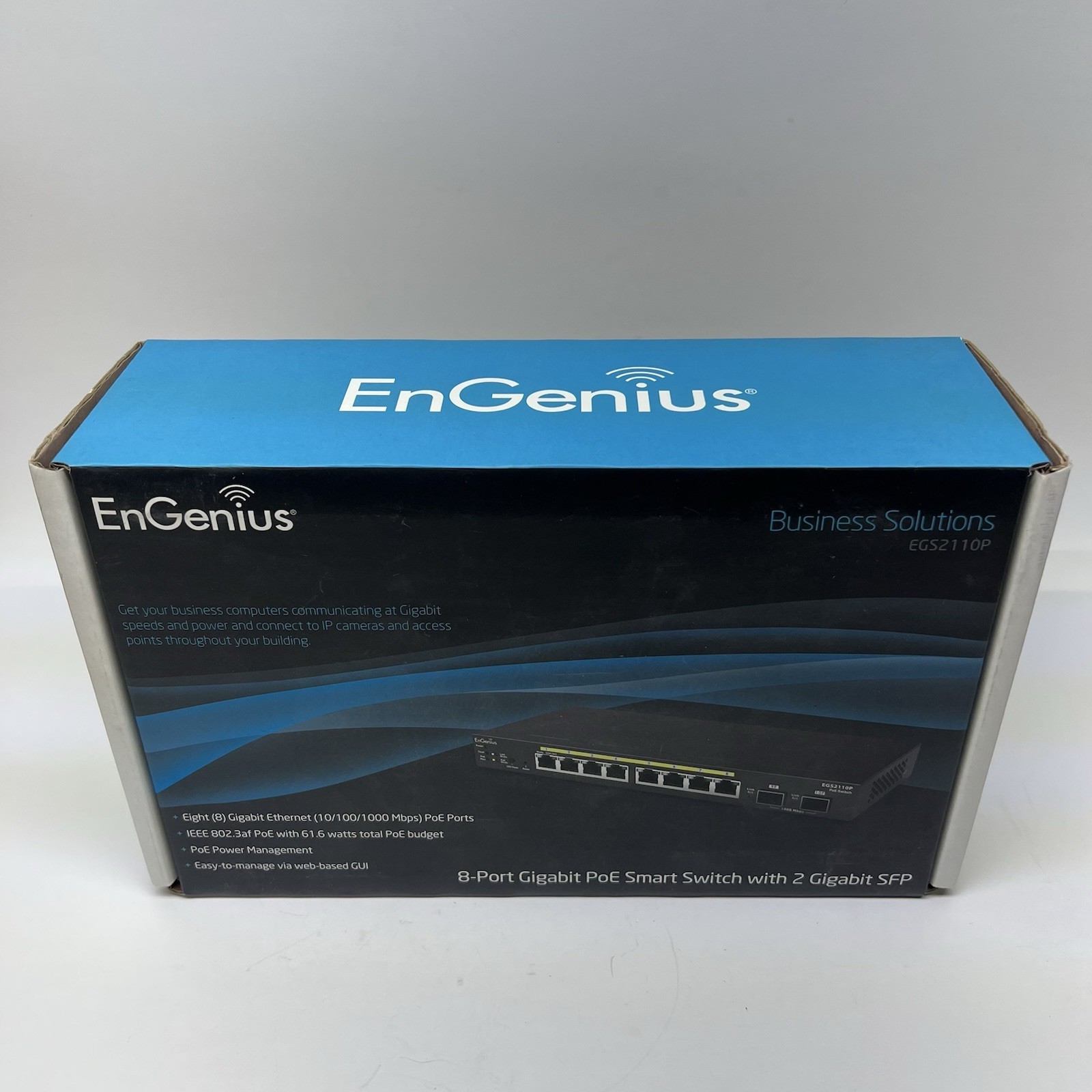 EnGenius EGS2110P 8-Port Gigabit PoE Smart Switch 2 SFP Ports -NEW/Open Box