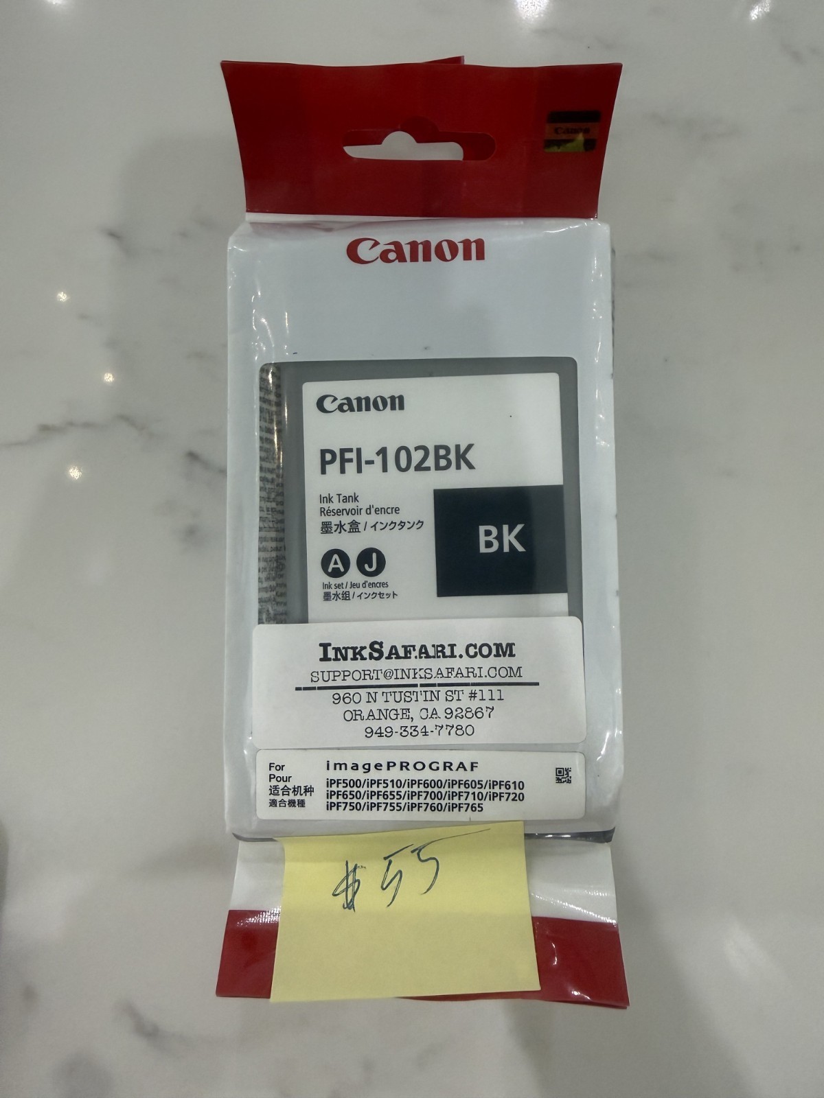 Genuine Canon PFI-102BK BLACK Ink Tank iPF500 510 600 650 720 755 765 4/2027 NEW