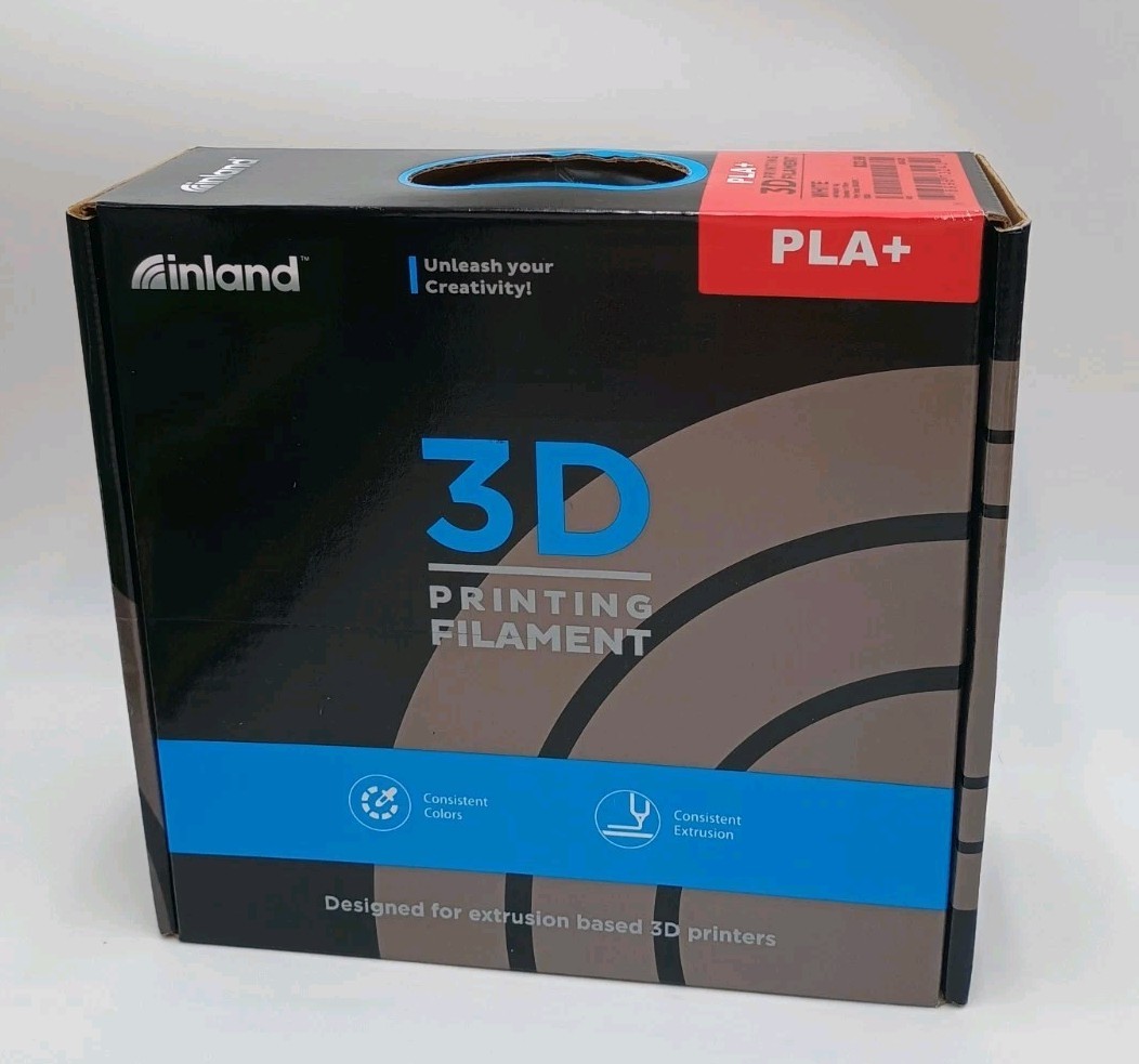Inland Premium PLA+ 3D Printing Filament - 1.75mm White 1kg Spool 205-225C Temp