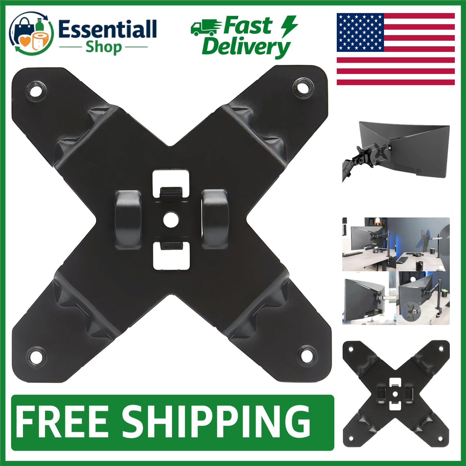 Elevated Arm Mount Bracket for Sceptre C25, C30, C34 Monitors - 75 Degree Tilt
