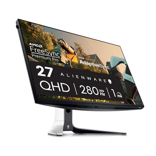 ALIENWARE GAMING MONITOR 27" 2560 X 1440 240HZ DISPLAY DP 1.4 - LUNAR LIGHT
