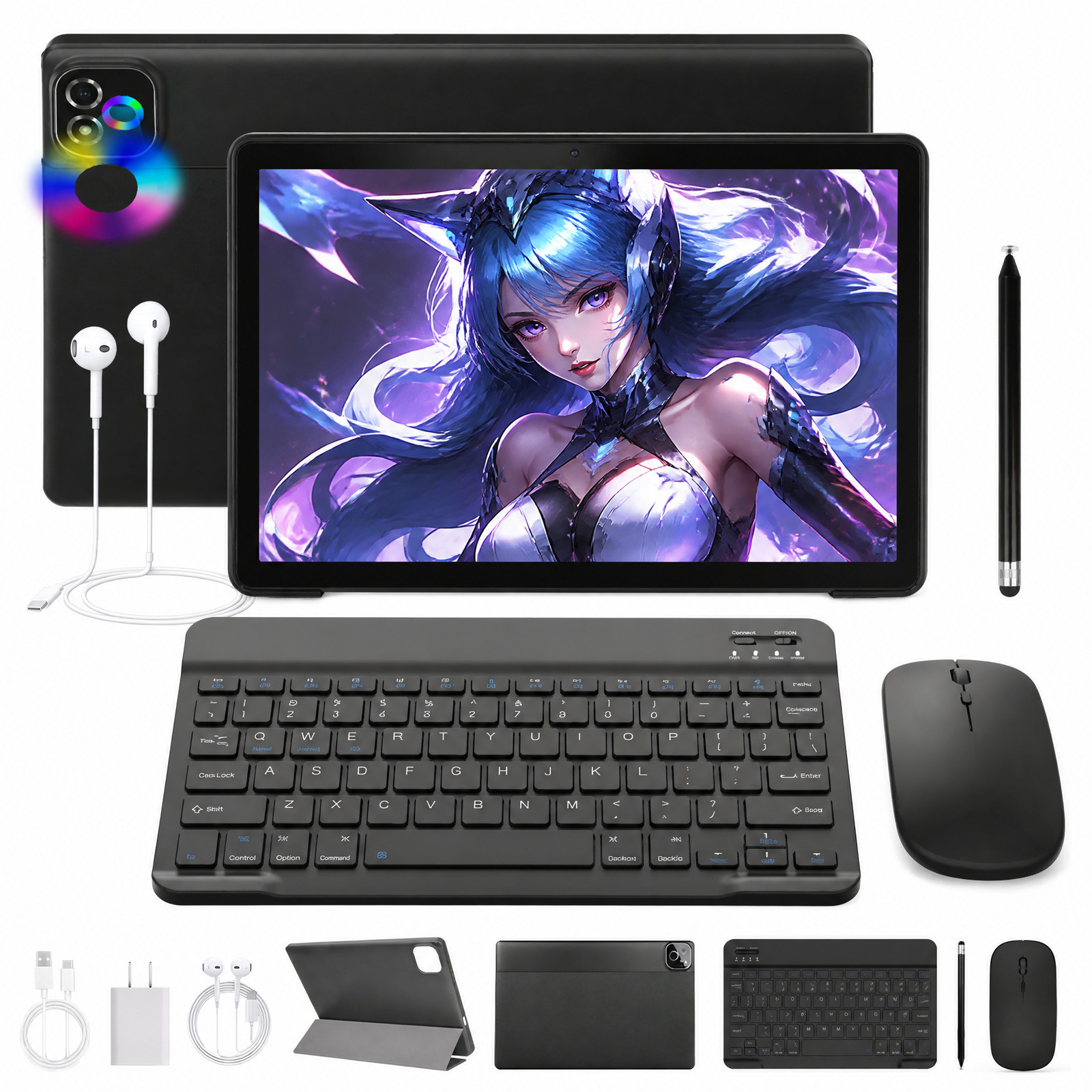 Tablet Android 16 PC Tablet Bundle Set 36GB+256GB ROM 10.1" IPS FHD Gemini AI