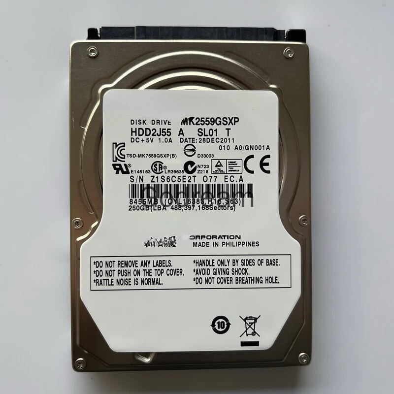 For 2.5 inch Fujitsu Toshiba 250G laptop hard disk SATA serial port