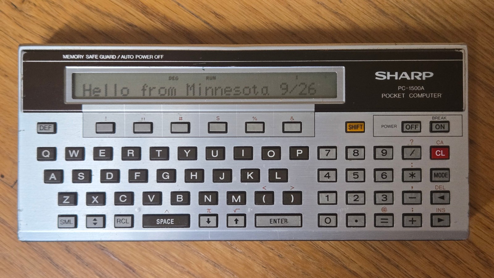 Free shipping Great condition SHARP PC-1500A, tested working