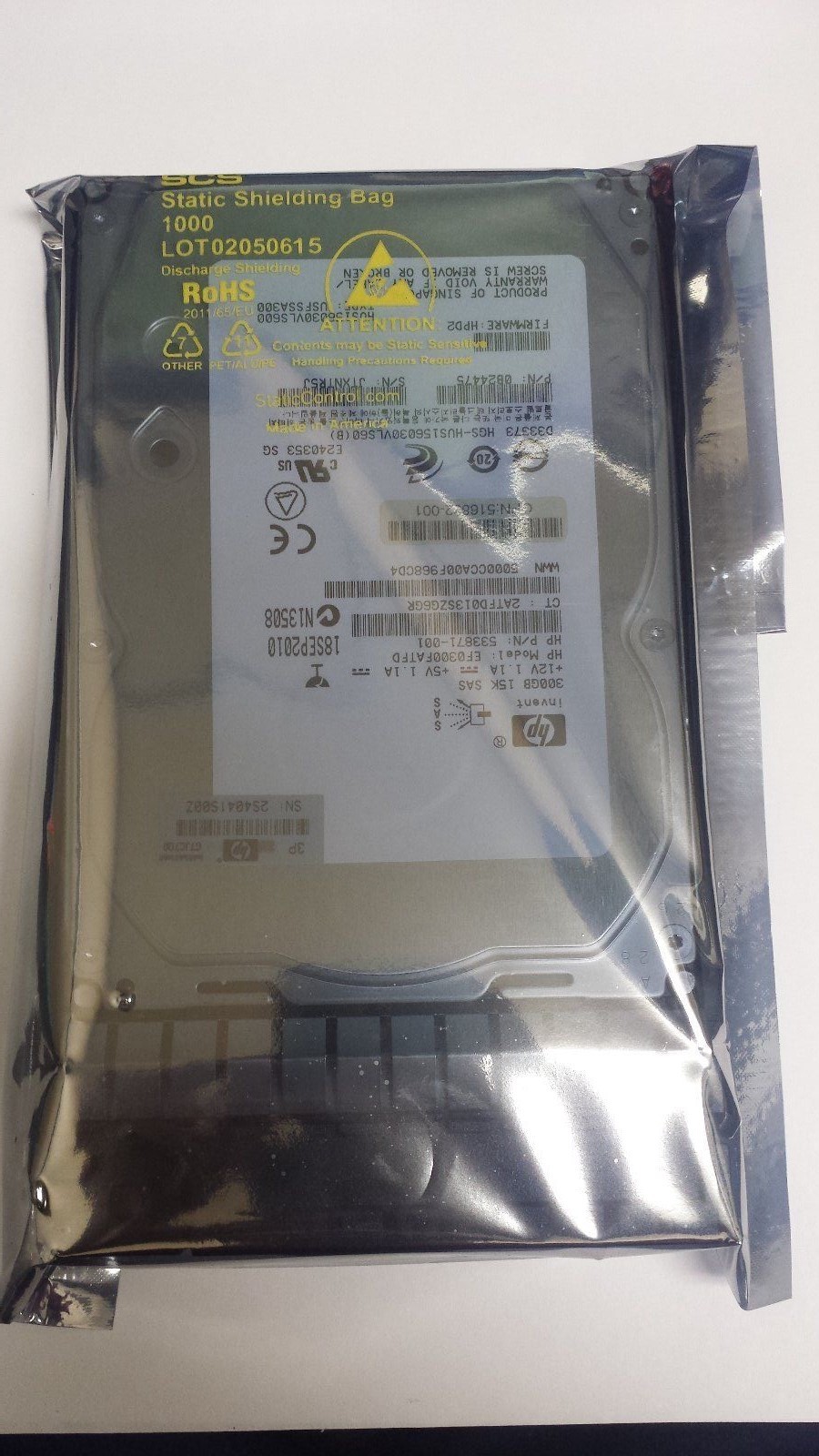 HP 300GB 6G SAS 15K RPM 3.5 DP HDD 533871-001 517350-001 516810-001 16814-B21