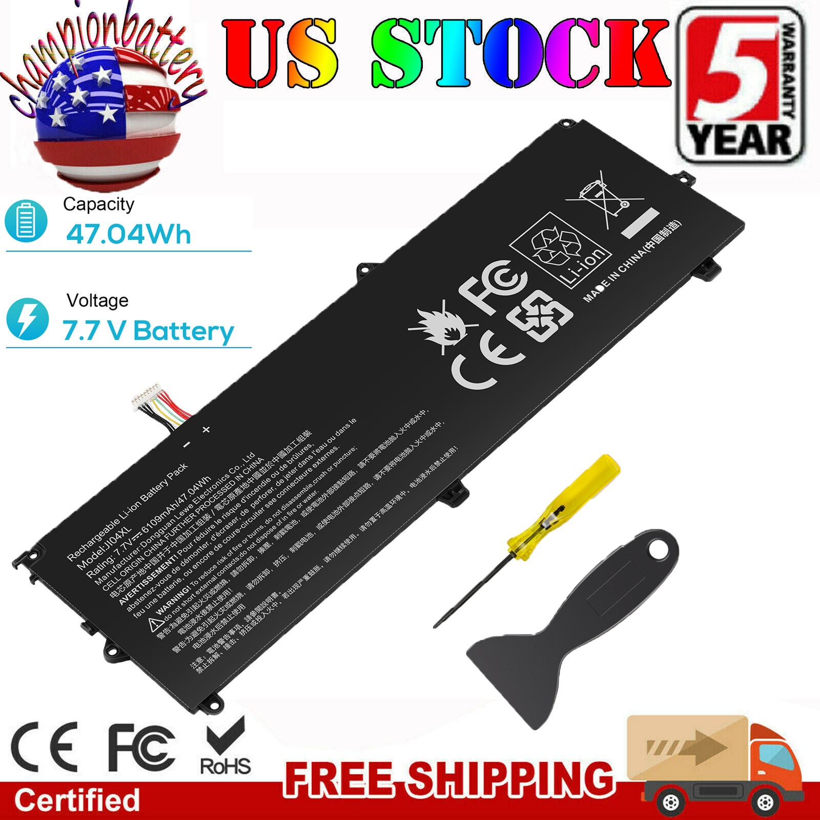 JI04XL Battery For HP Elite X2 1012 G2-1LV76EA 901247-855 901307-541 HSN-I07C 