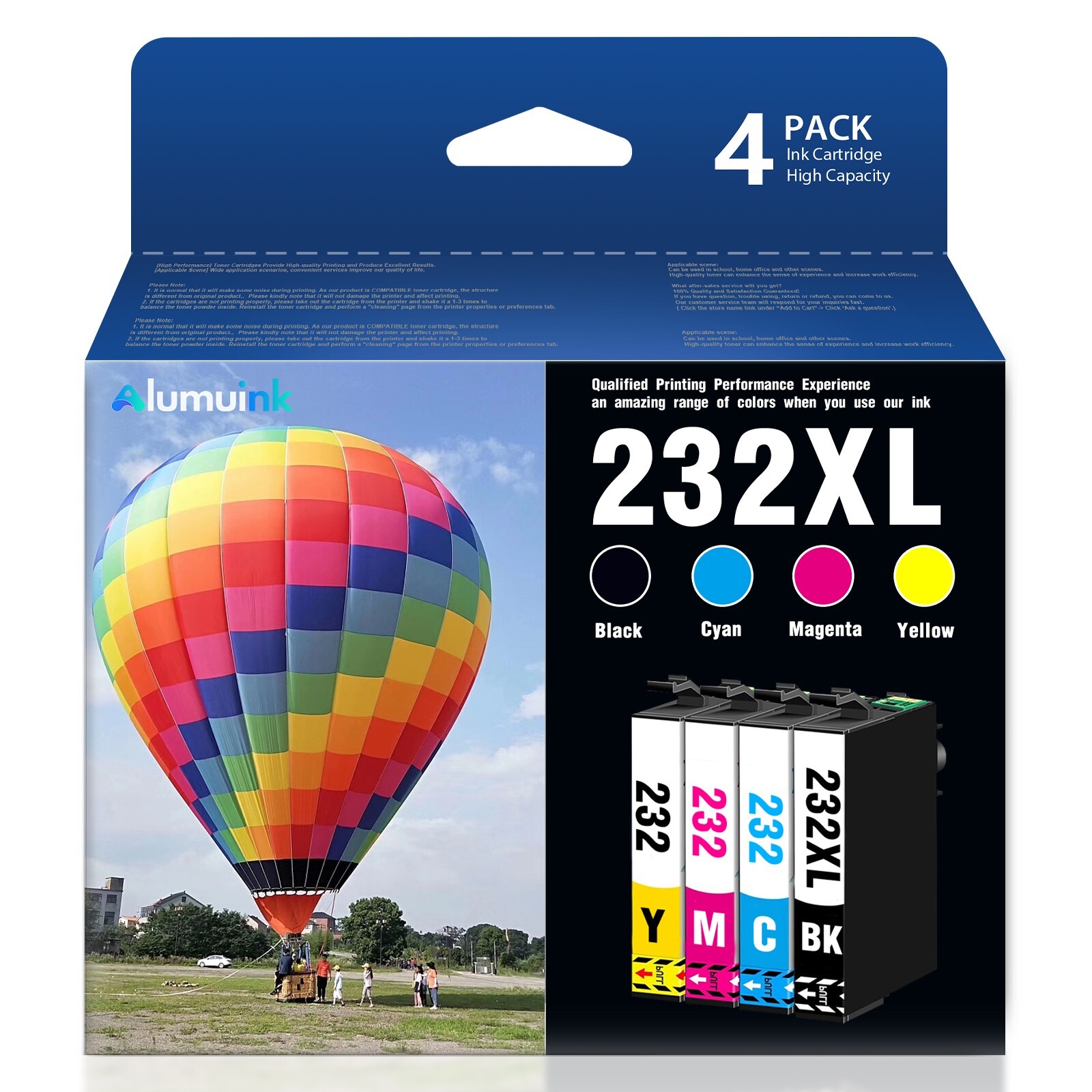Compatible 232XL Ink for Epson XP-4205 XP-4200 WF-2950 Printers (4-Pack)