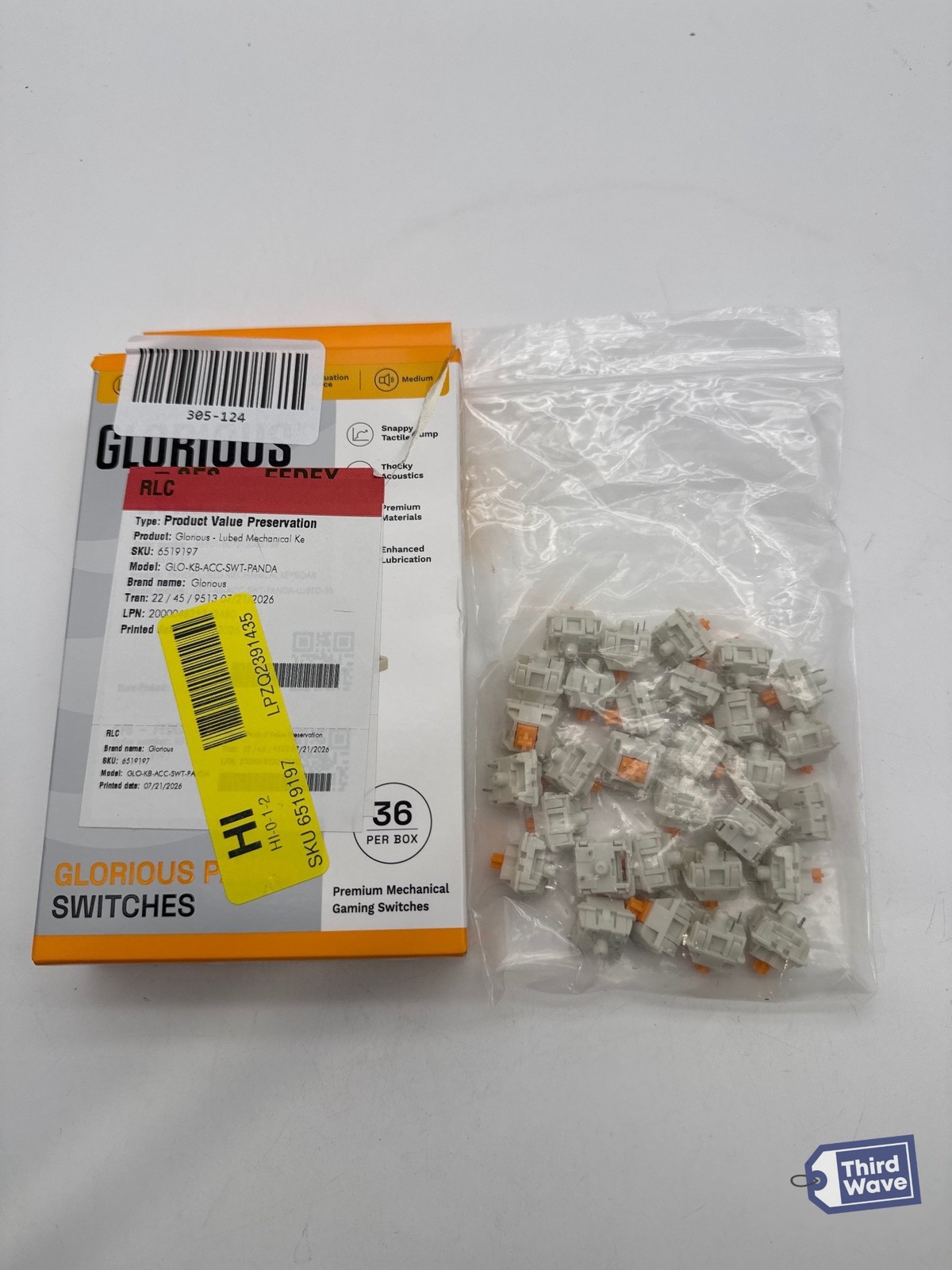 Glorious Panda Lubed Mechanical Switches Tactile 36-Pack