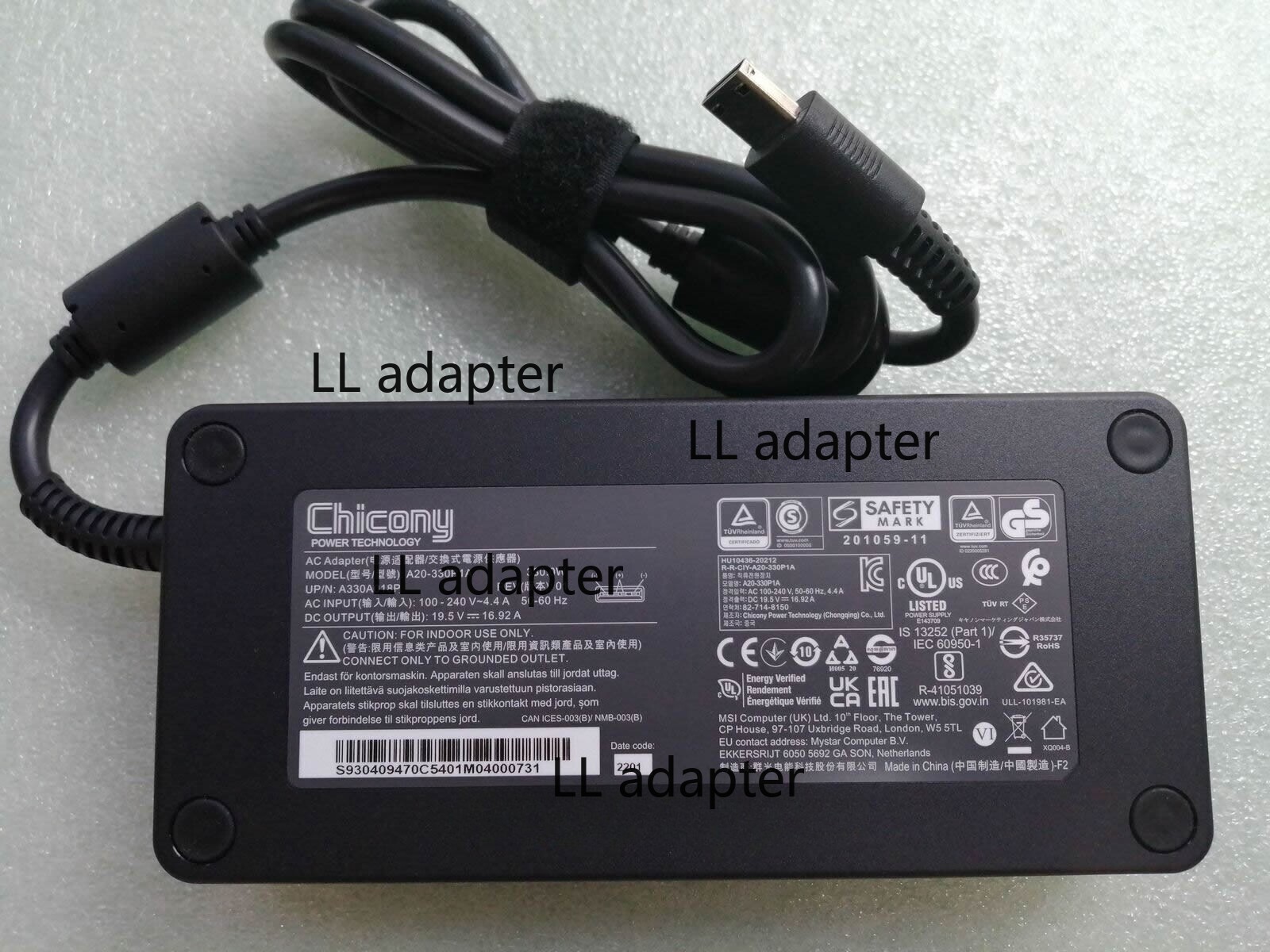 New Original Chicony 330W Adapter for MSI Raider GE77HX 12UHS-052FR A20-330P1A@@