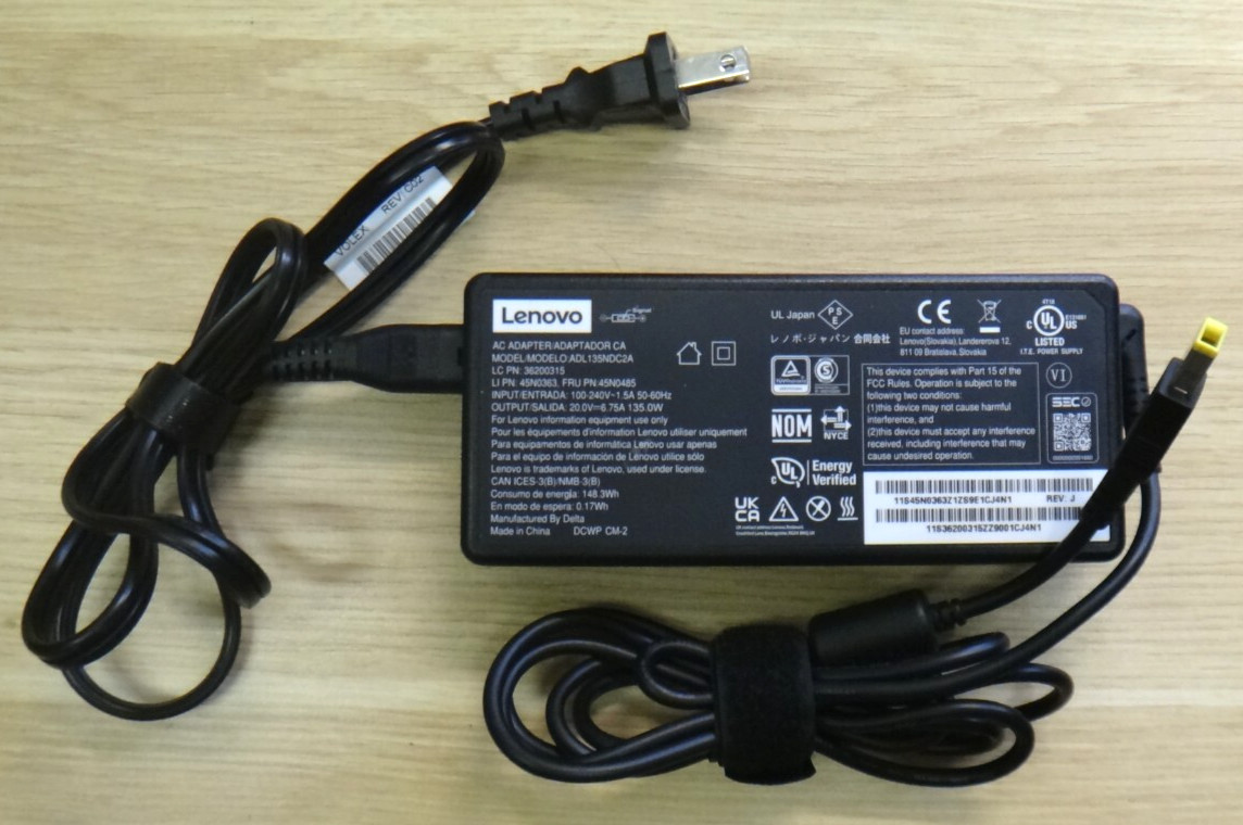 LOT OF 5 Genuine Lenovo 135W 20V 6.75A AC Adaptor Charger for T440p T530 T540p