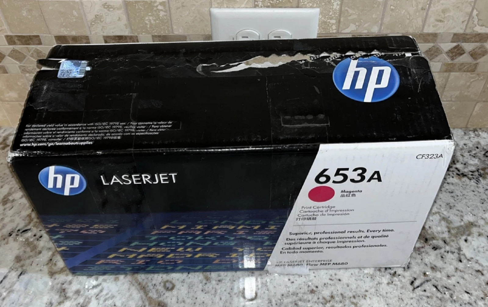 Genuine HP 653A (CF323A) Print Cartridge, MAGENTA, Open Box But Sealed Inside