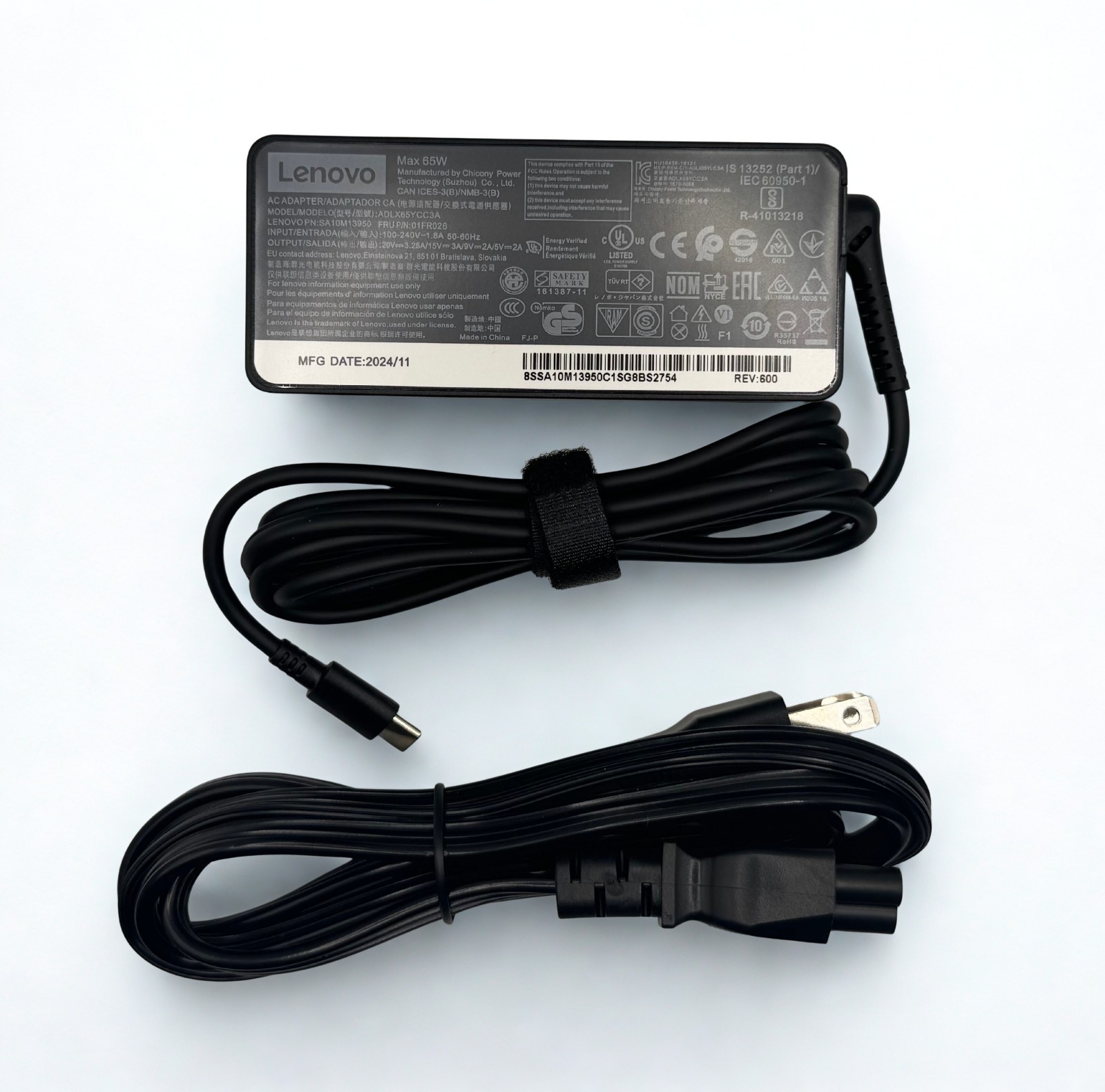 For Lenovo 65W USB-C Laptop Charger ADLX65YCC3A ThinkPad Yoga IdeaPad