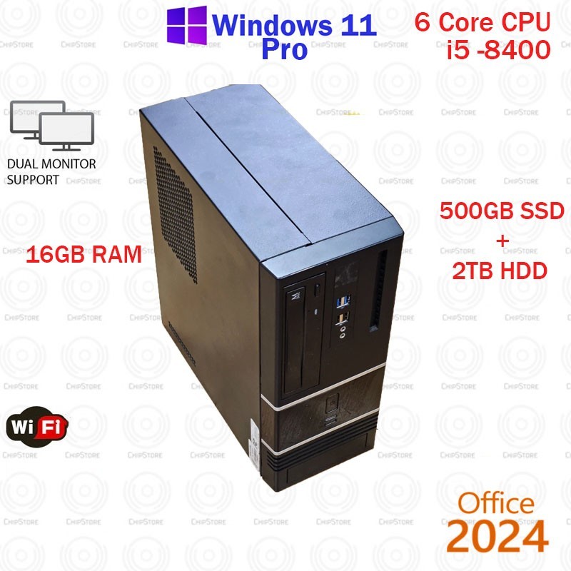 Nobilis ASUS Gaming PC Desktop Core i5 8400 16GB 500GB SSD +2TB GTX 1650 Win 11
