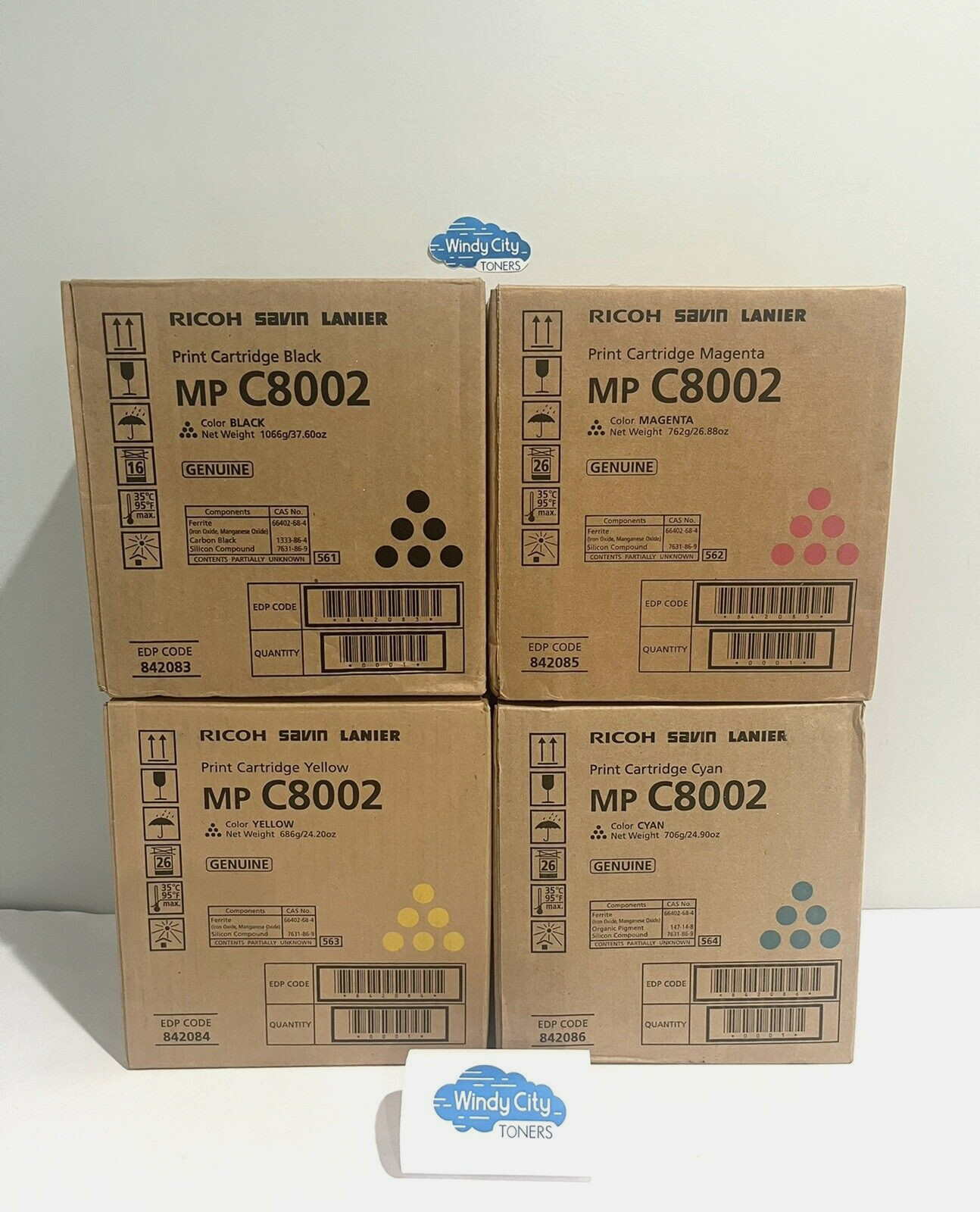 Ricoh MP C8002 KYMC Toner Set  EDP 842083 842084 842085 842086 C6502SP/MP C8002S