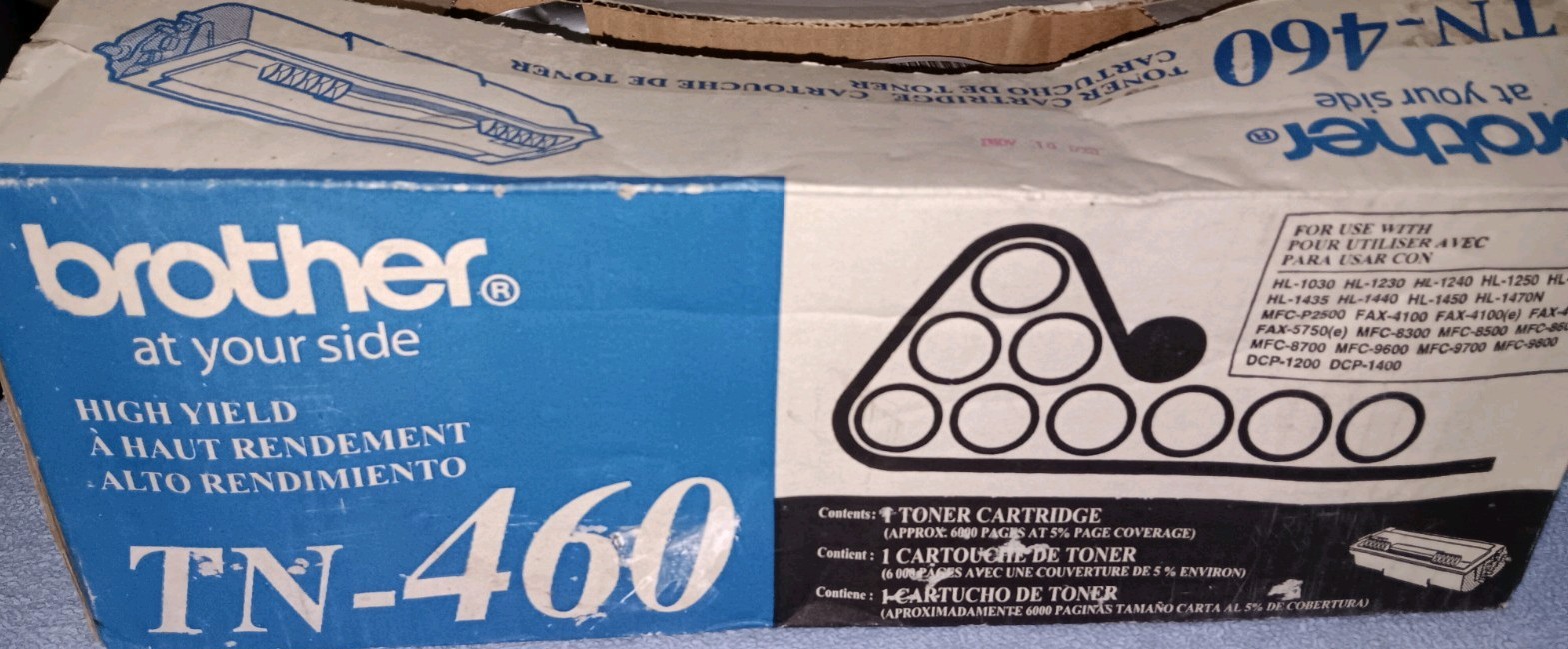 Brother TN-460 Black Toner Cartridge – High Yield | Genuine OEM 