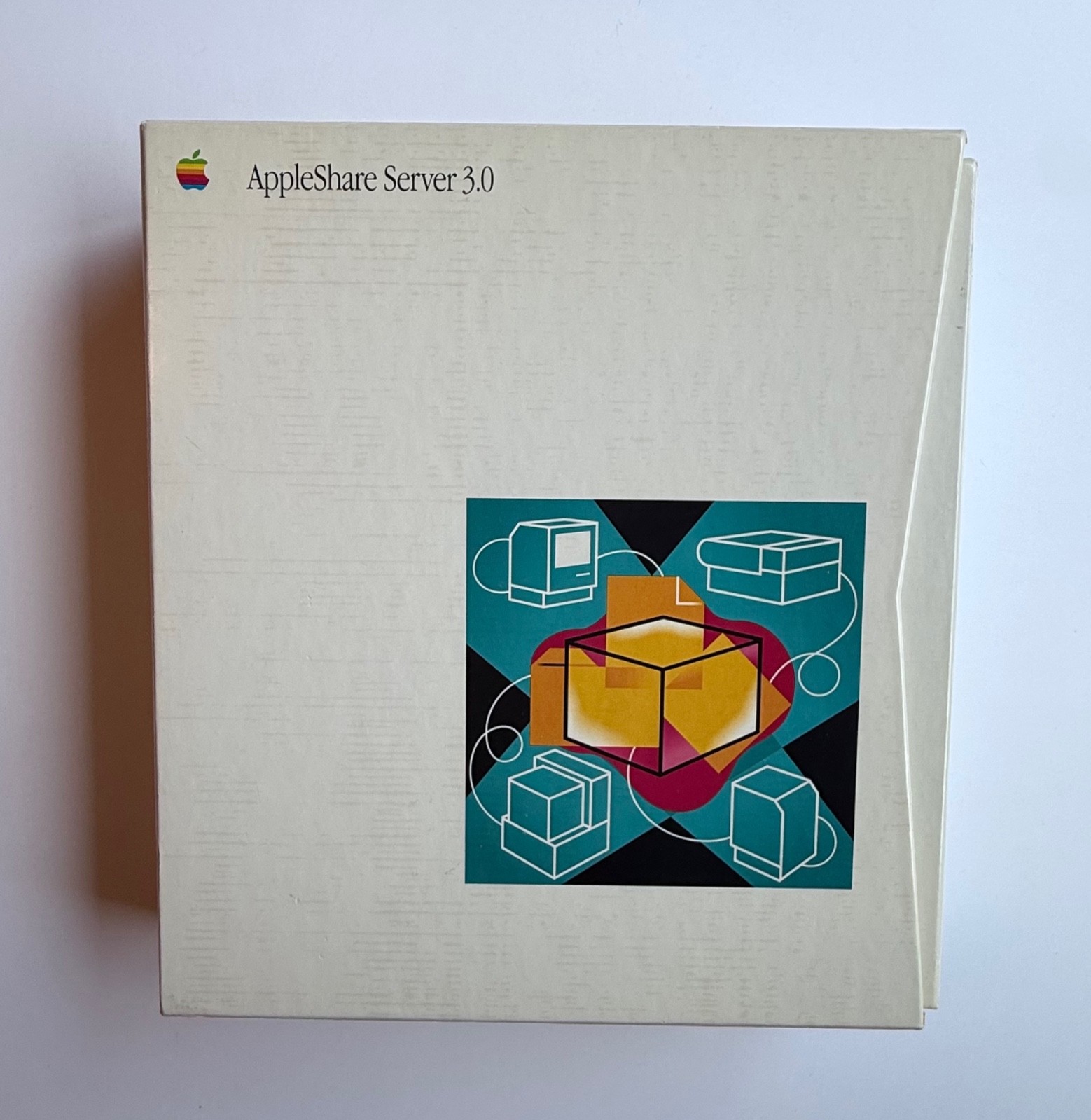 AppleShare 3.0 Server Box Vintage Apple 1992 Cool Graphics