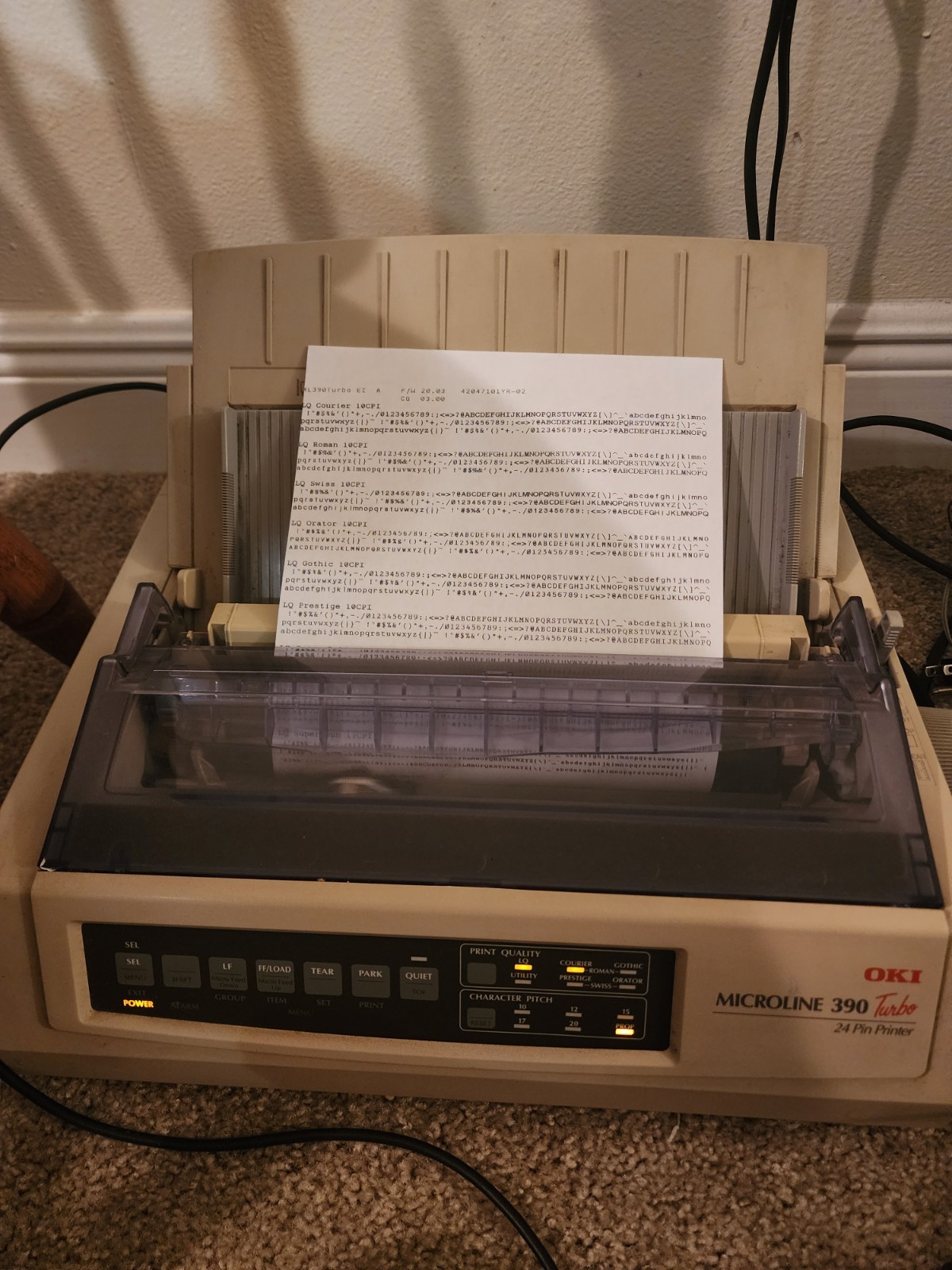 Oki microline 390 turbo Printer includes USB Cable, CD tested works see pics