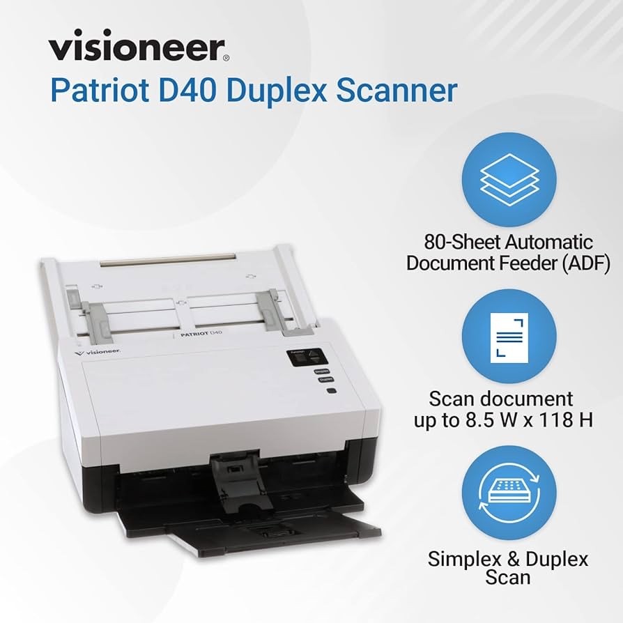 Lot of 8 Visioneer Patriot D40 Duplex Scanners - Units Only (No Adapter)