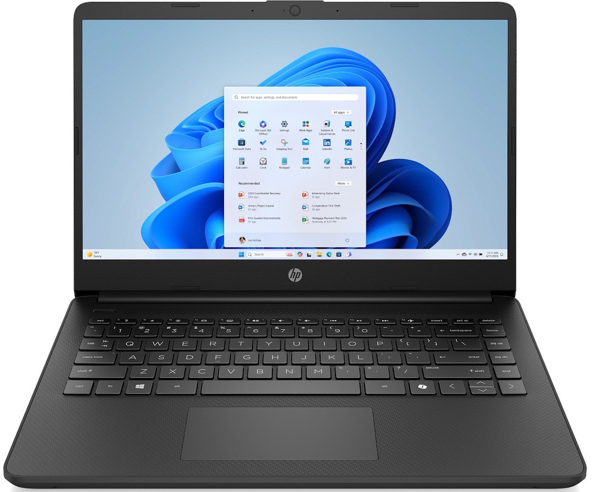 HP 14-dq6007ca 14" Intel N150 0.8 GHz 4 GB 128 GB UFS W11H Laptop, Black