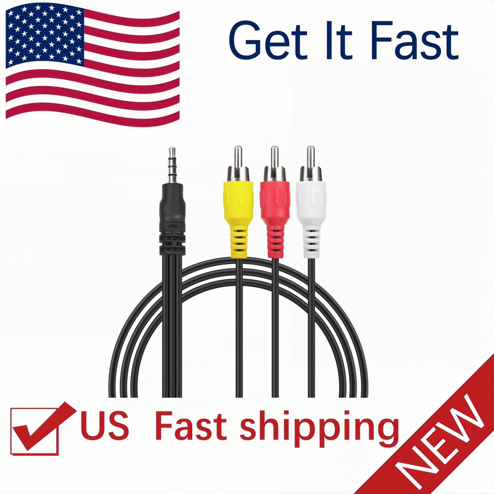 AV A/V Audio Video TV-OUT HDTV Cable Cord Lead For Toshiba Portable DVD Player