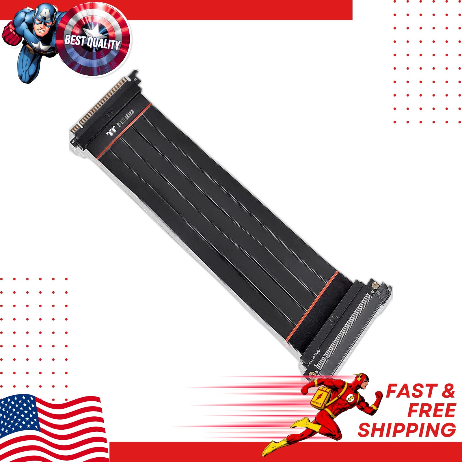 Thermaltake TT Premium PCI-E 4.0 Flexible Riser Cable 300mm 16X Shield