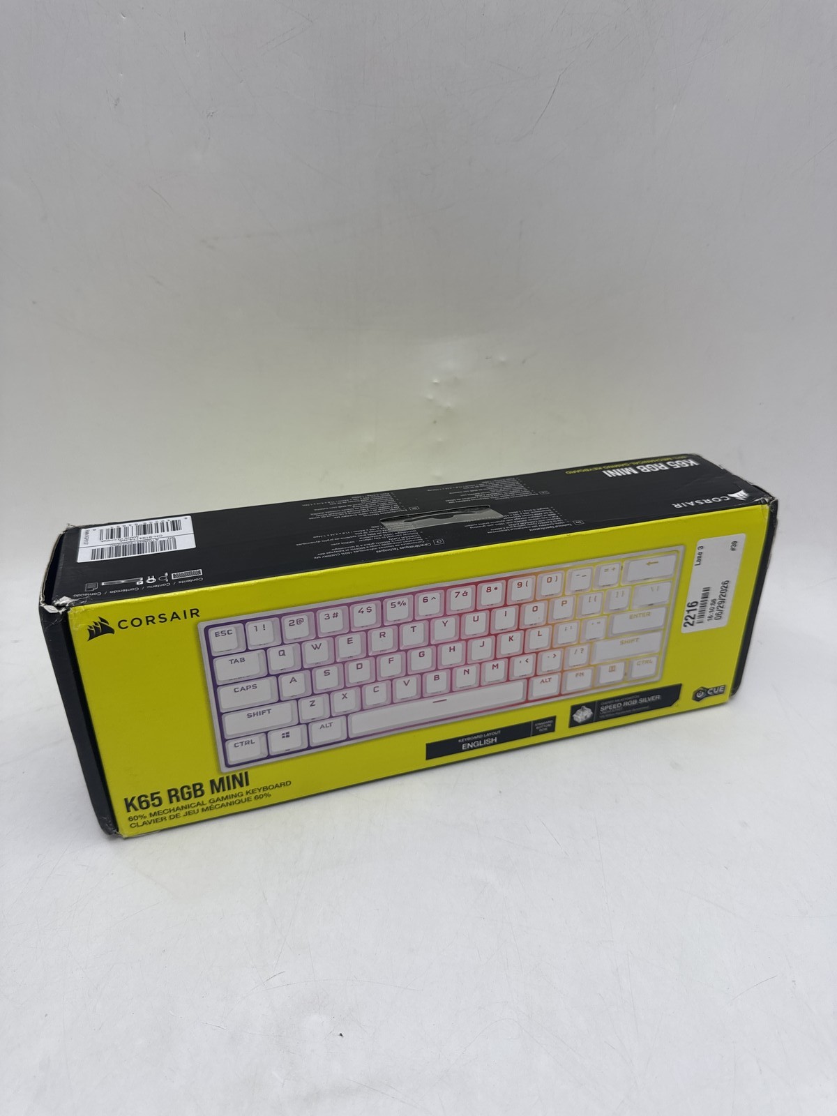CORSAIR K65 RGB MINI 60% MECHANICAL WIRED GAMING KEYBOARD CHERRY MX WHITE