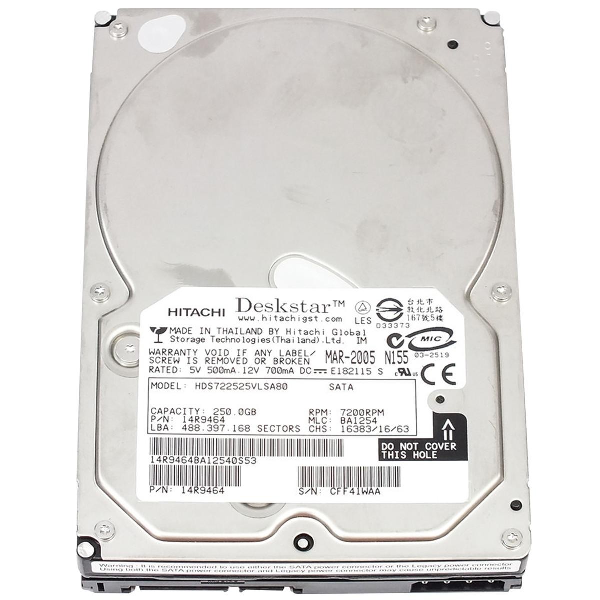 Hitachi HDD Hard Disk 250GB 3.5" Desktop Computer Server NAS DVR PC