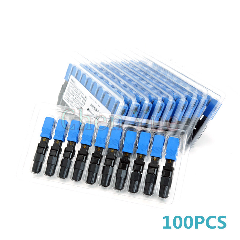 100pcs SC UPC Fast Connector Embedded Connector FTTH Tool Cold Fast Connector