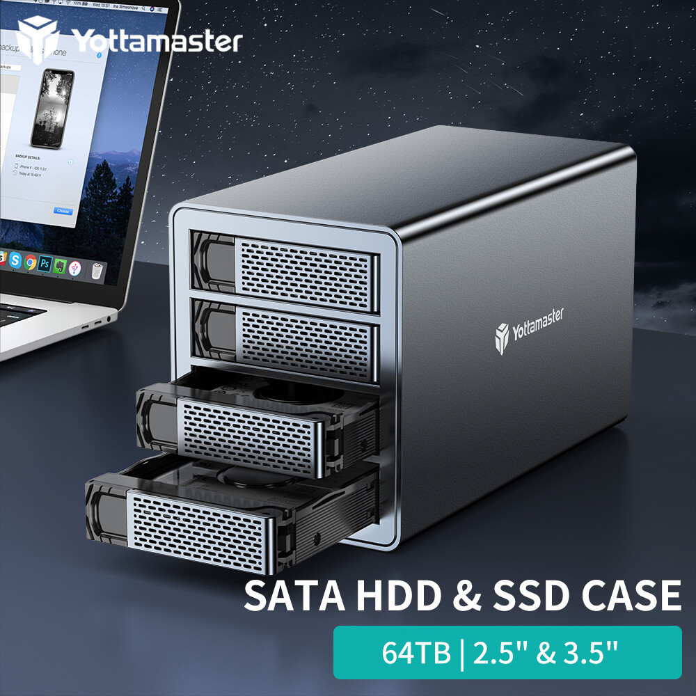 2/4/5 Bay Type B Type C Hard Drive Enclosure Daisy Chain For 2.5" 3.5" SATA SSD