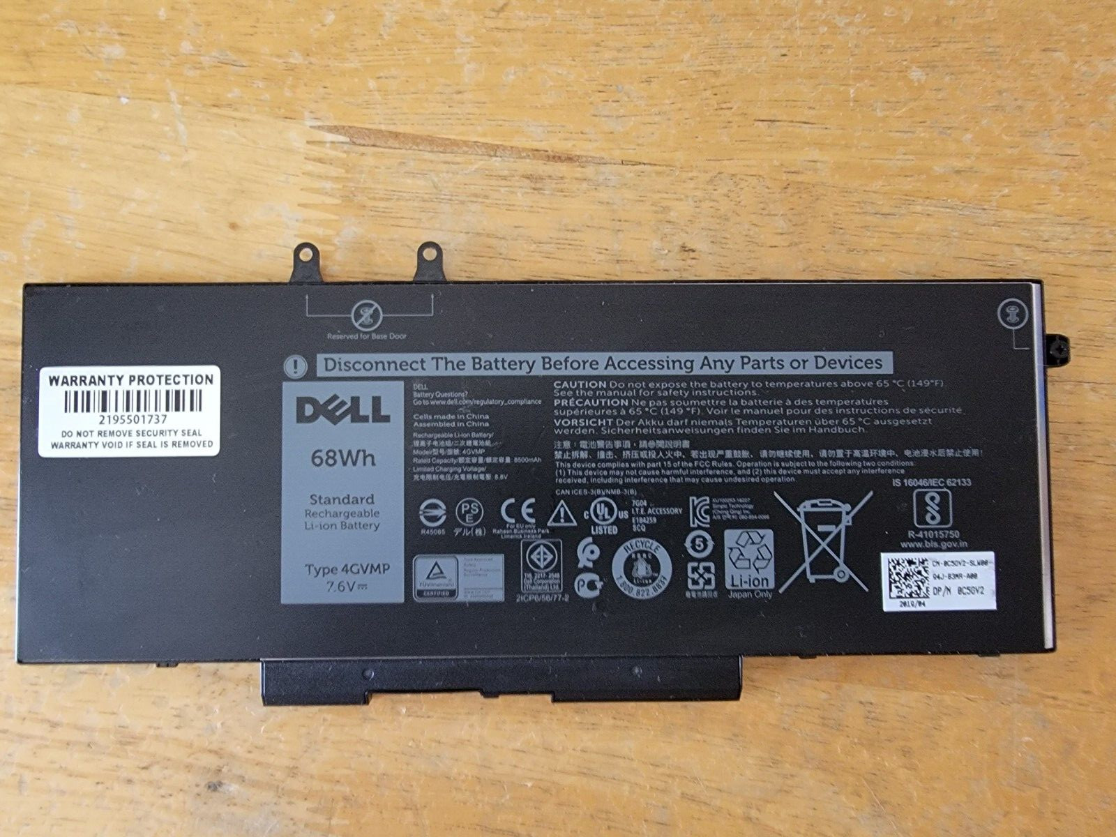 LOT 0F 10NEW GENUINE DELL LATITUDE 5400 5500 BATTERY 68WH 7.6V 9JRYT C5GV2 4GVMP