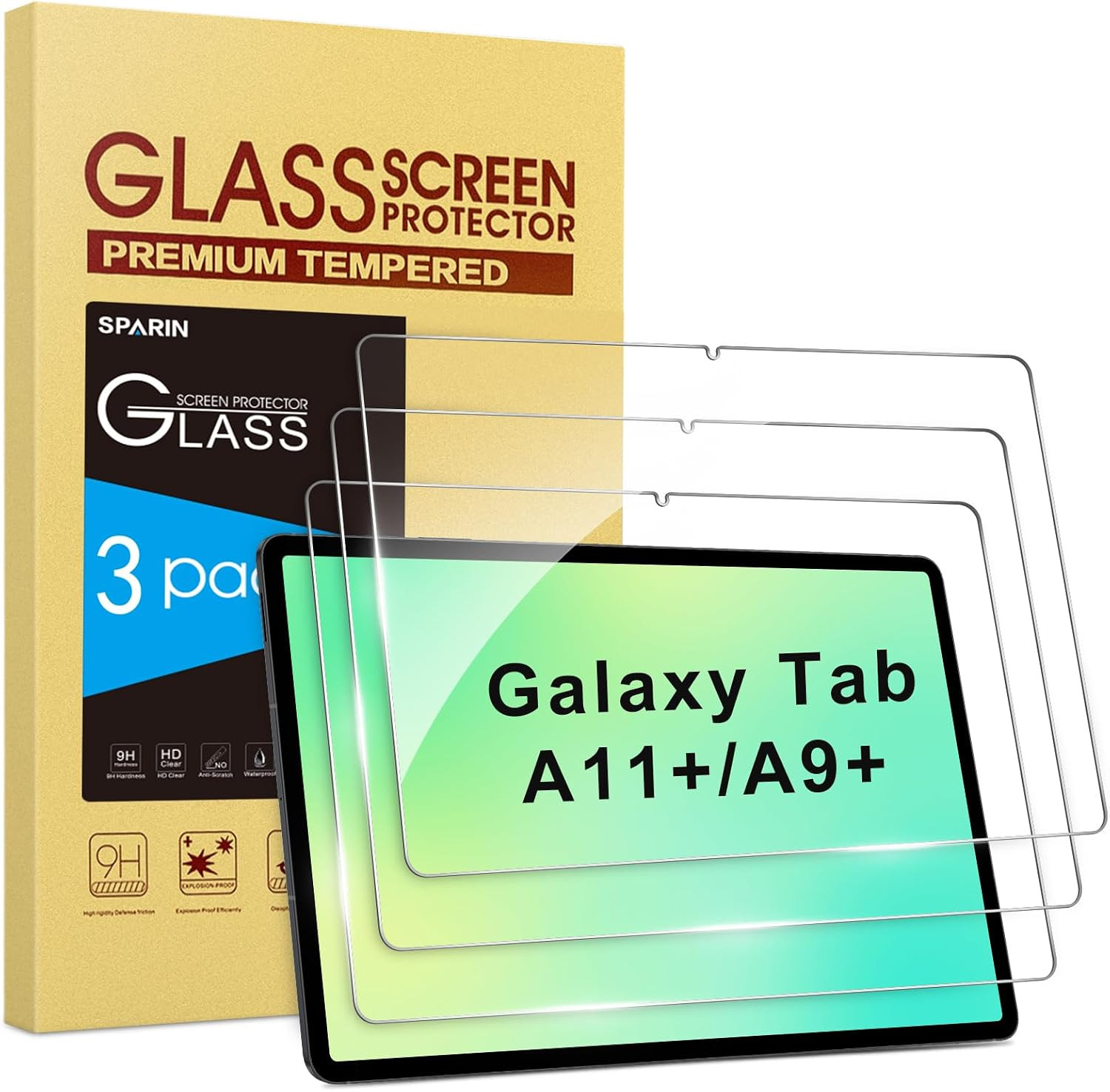 SPARIN 3 Pack Screen Protector for  Galaxy Tab A11 plus /A9 plus 11"